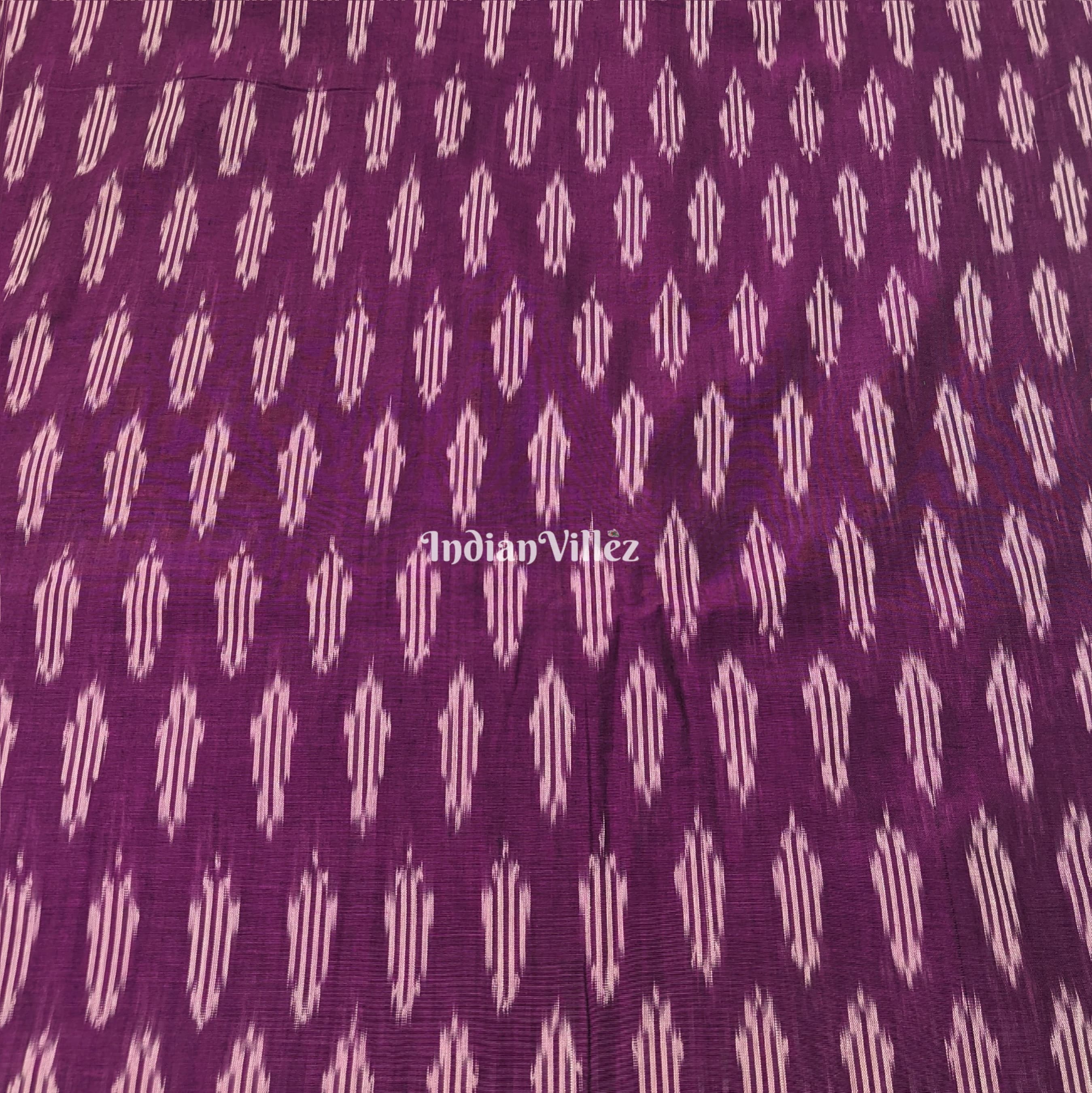 Purple Pochampally Ikat Cotton Fabric