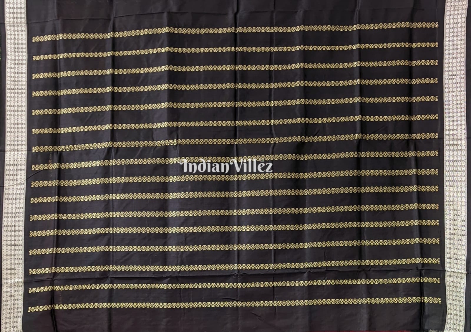 Maroon Mushroom Design Sambalpuri Ikat Bomkai Silk Saree