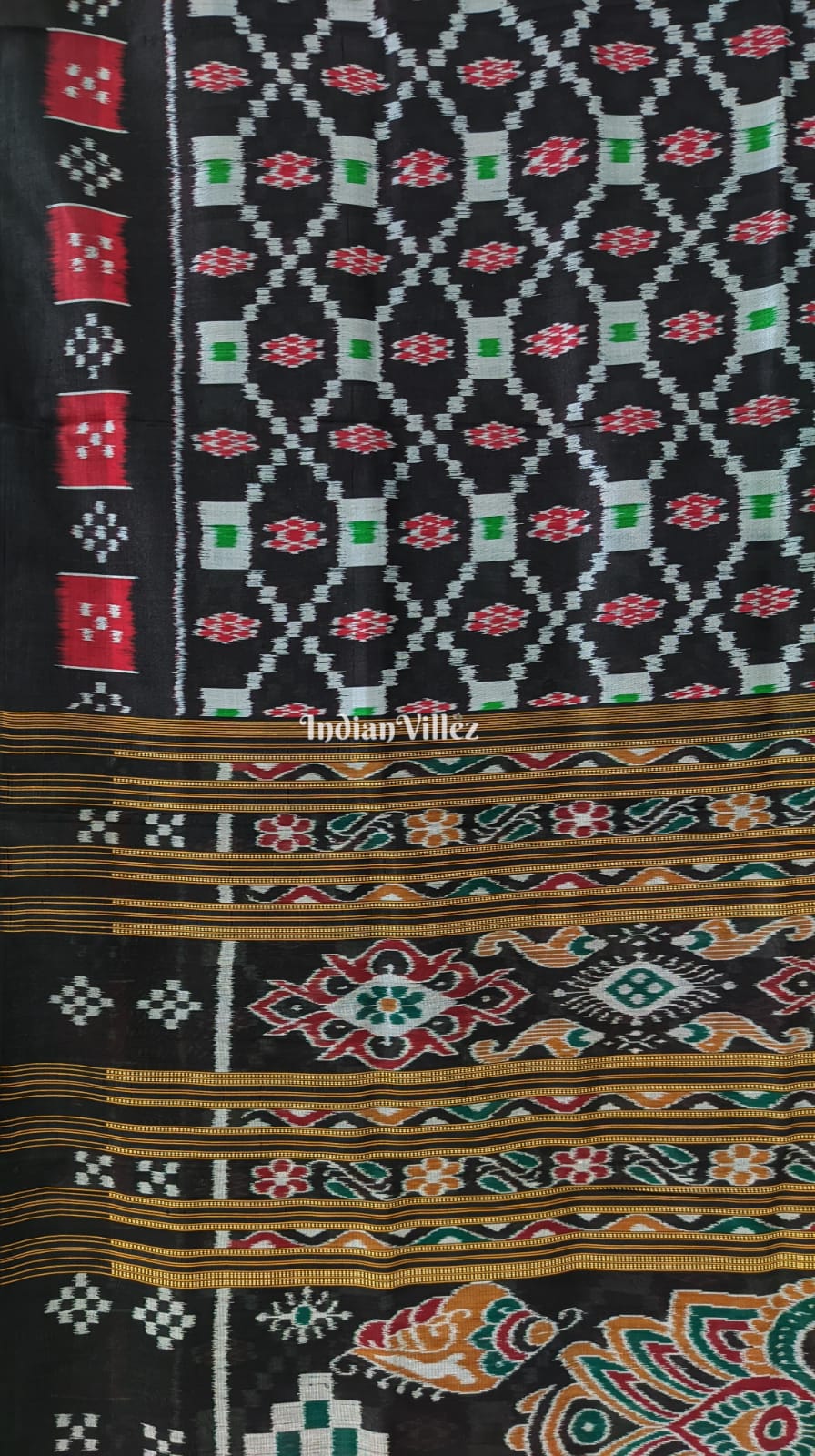 Black Small Pasapali Designer Contemporary Silk Saree