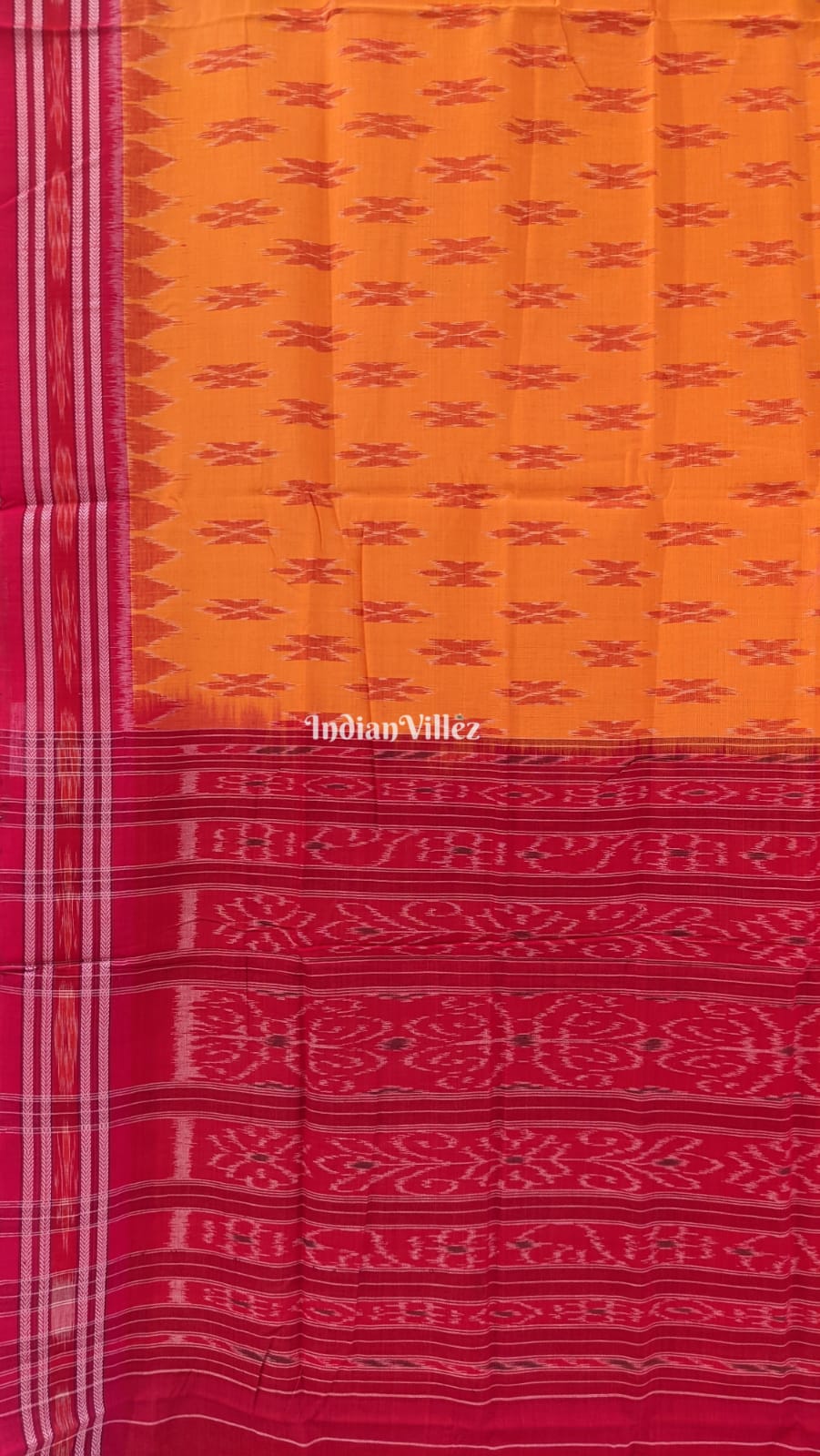 Yellow Odisha Handloom Mayur Chandrika Maniabandha Cotton Saree