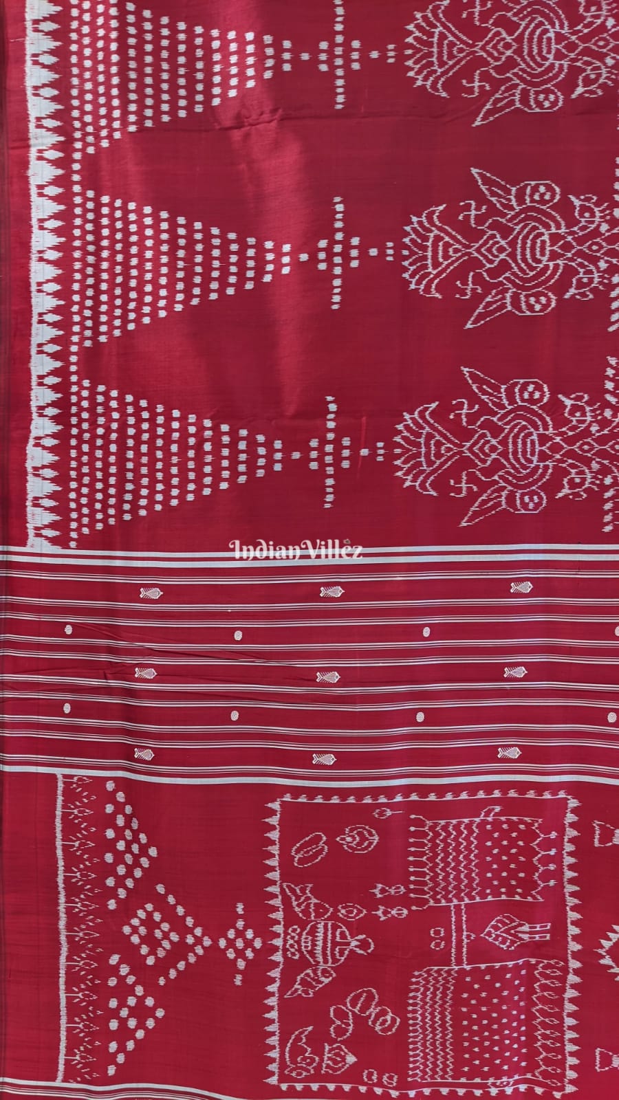 Maroon Odisha Ikat Designer Contemporary Silk Saree