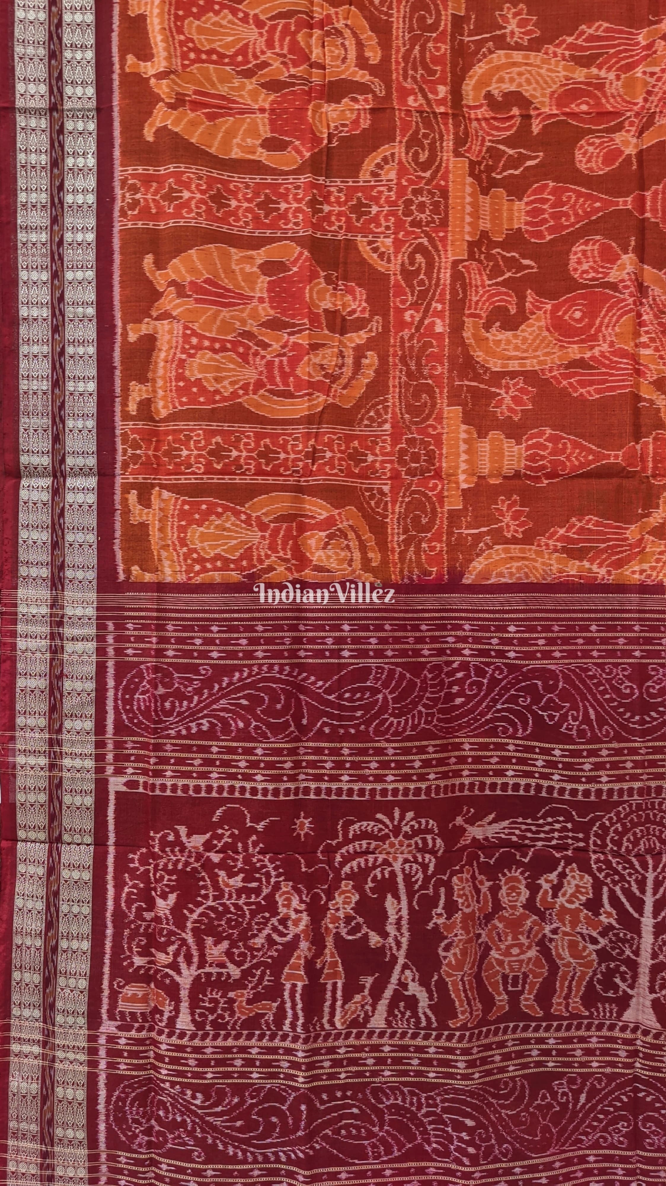 Marriage Theme Odisha Ikat Sambalpuri Pure Cotton Saree