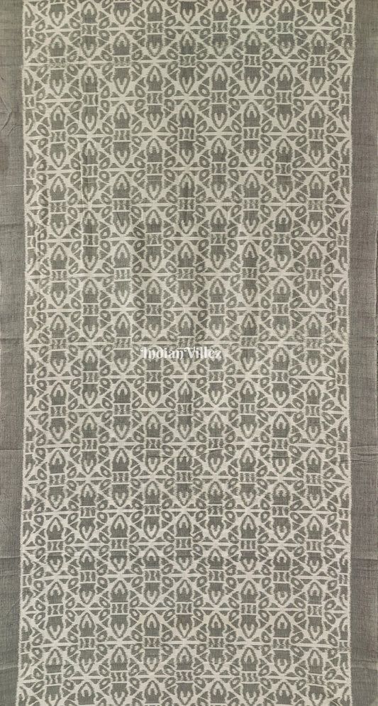 Grey Odisha Ikat Sambalpuri Pure Cotton Saree