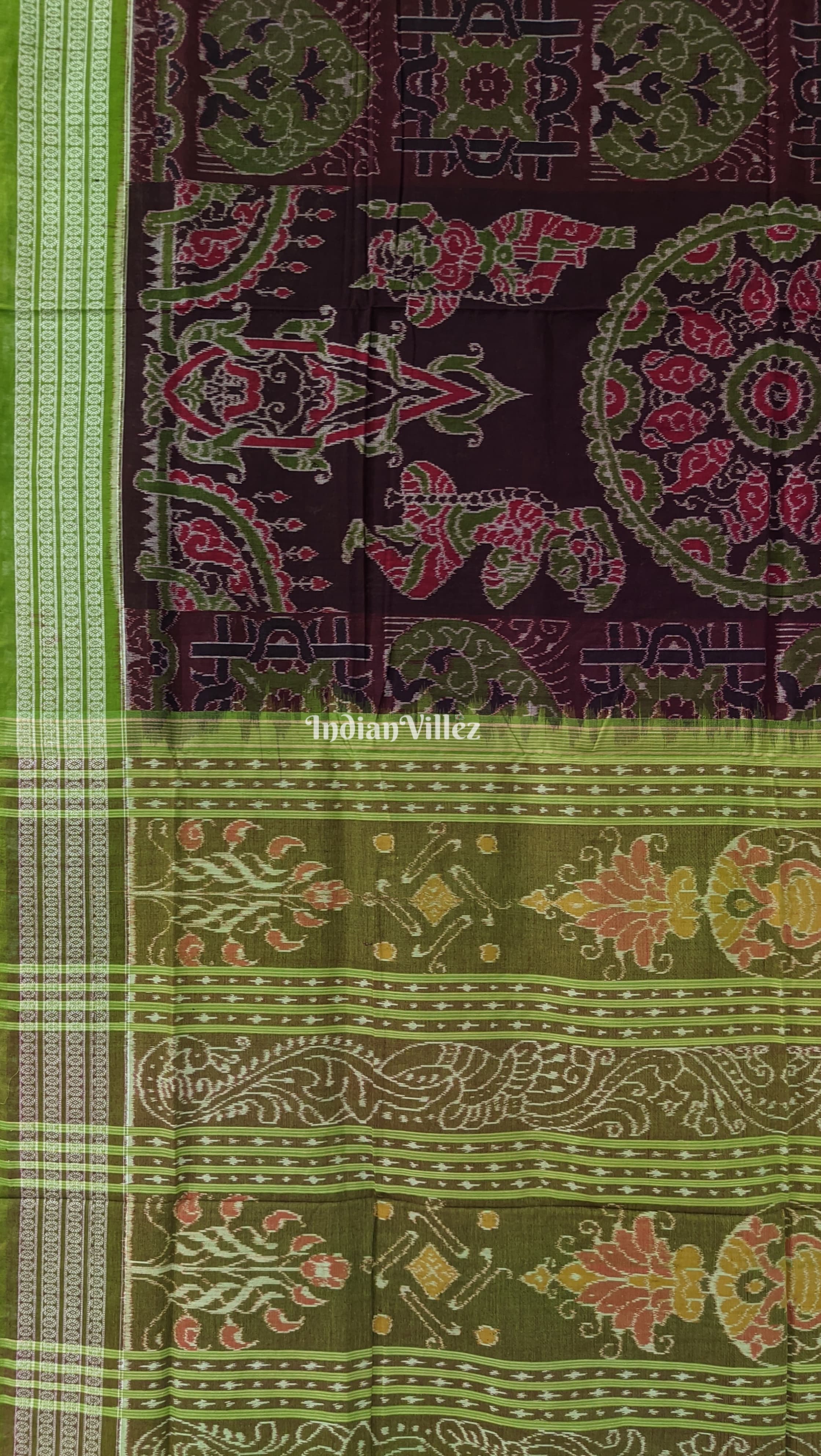 Black Nartaki Theme Sambalpuri Pure Cotton Saree