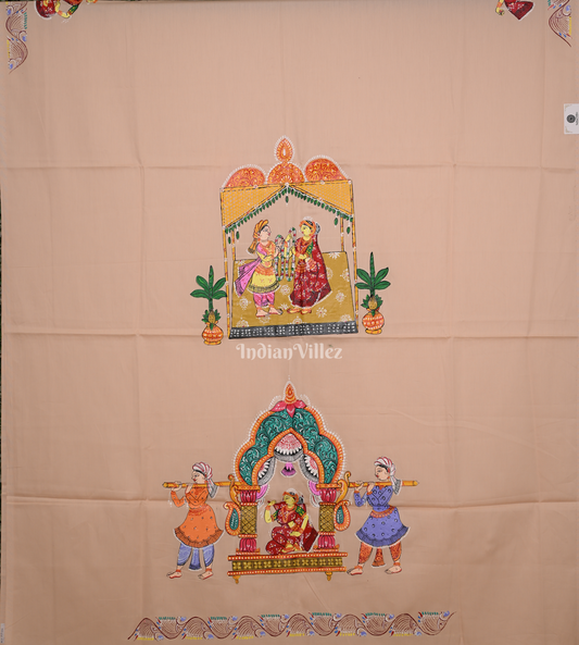 Beige Doli Barat Hand-Painted Pattachitra Kurti