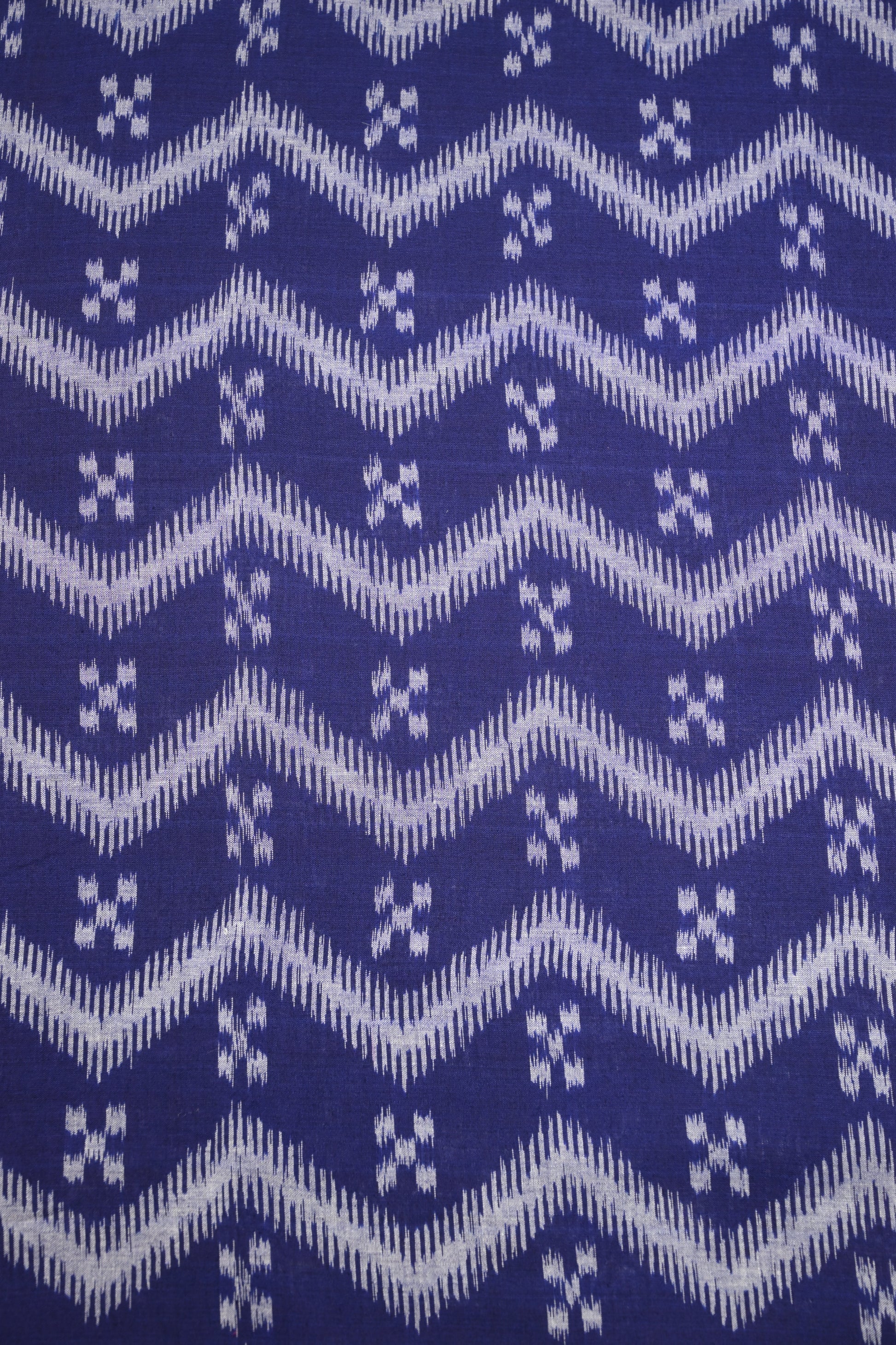 Navy Blue Sambalpuri Ikat Cotton Fabric 