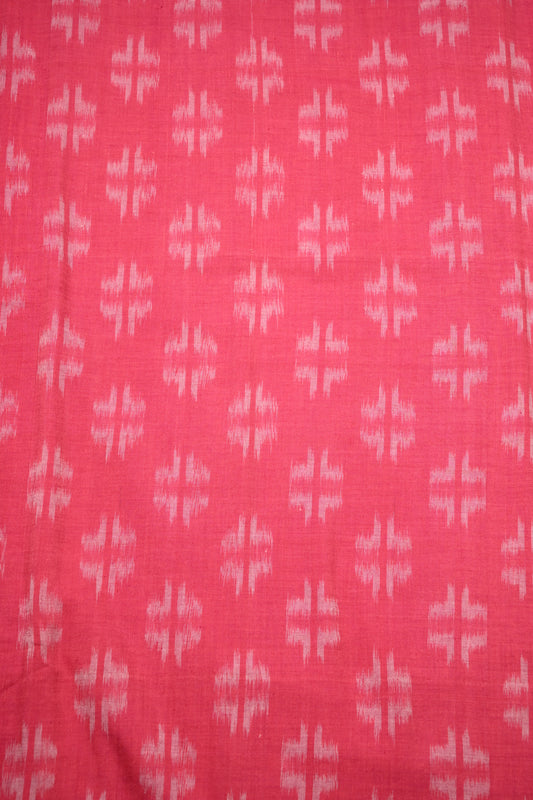 Rose Pink Sambalpuri Ikat Cotton Fabric