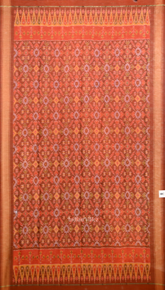 Maroon Handwoven Pochampally Ikat silk Dupatta