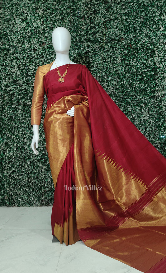 Rekha Red Kanjivaram Tissue Silk Saree