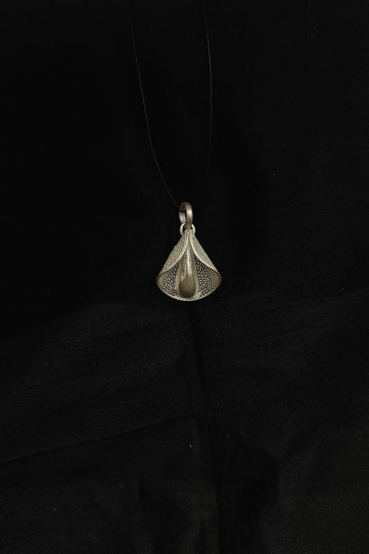 Designer Silver Filigree Pankhuri Pendant
