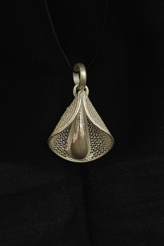 Designer Silver Filigree Pankhuri Pendant