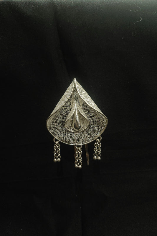 Petals Design Silver Filigree Hair Pin 