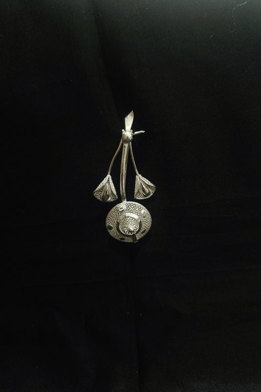  Designer Silver Filigree Hair Pin 
