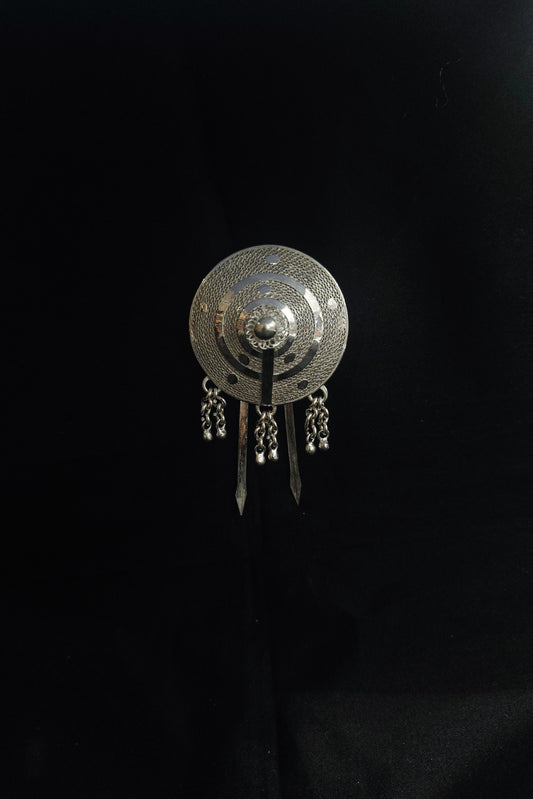 Cone Design Silver Filigree Hair Pin