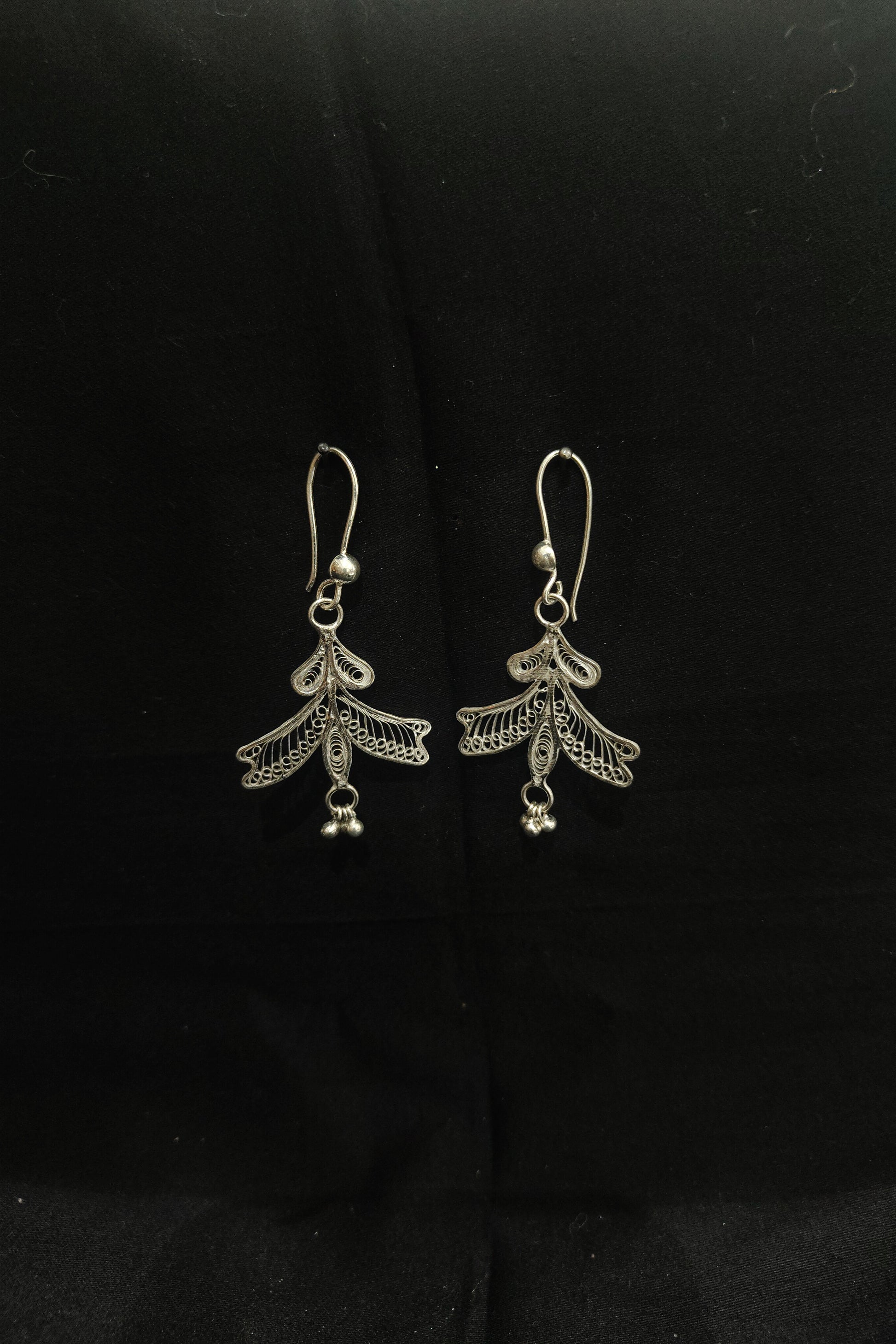 Butterfly Design Silver Filigree Earrings Set