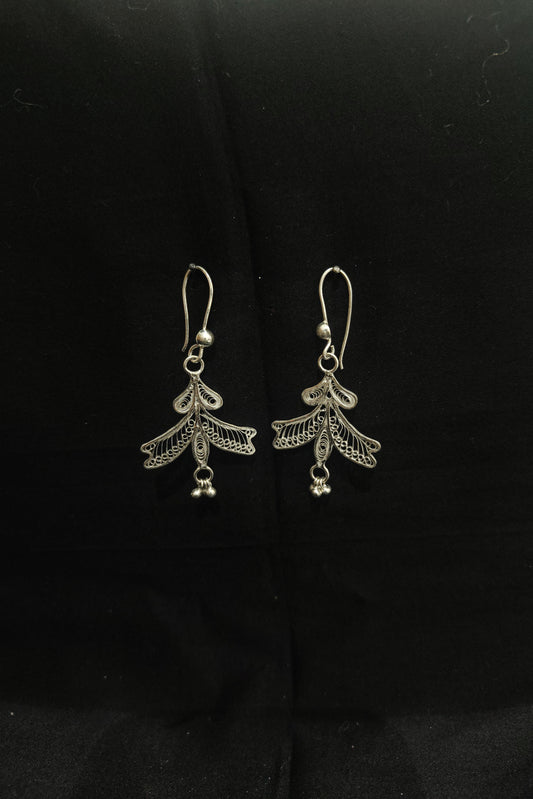 Butterfly Design Silver Filigree Earrings Set