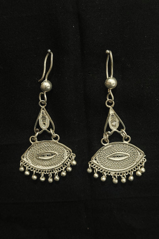 Classy Chandbali Silver Filigree  Earring Set 