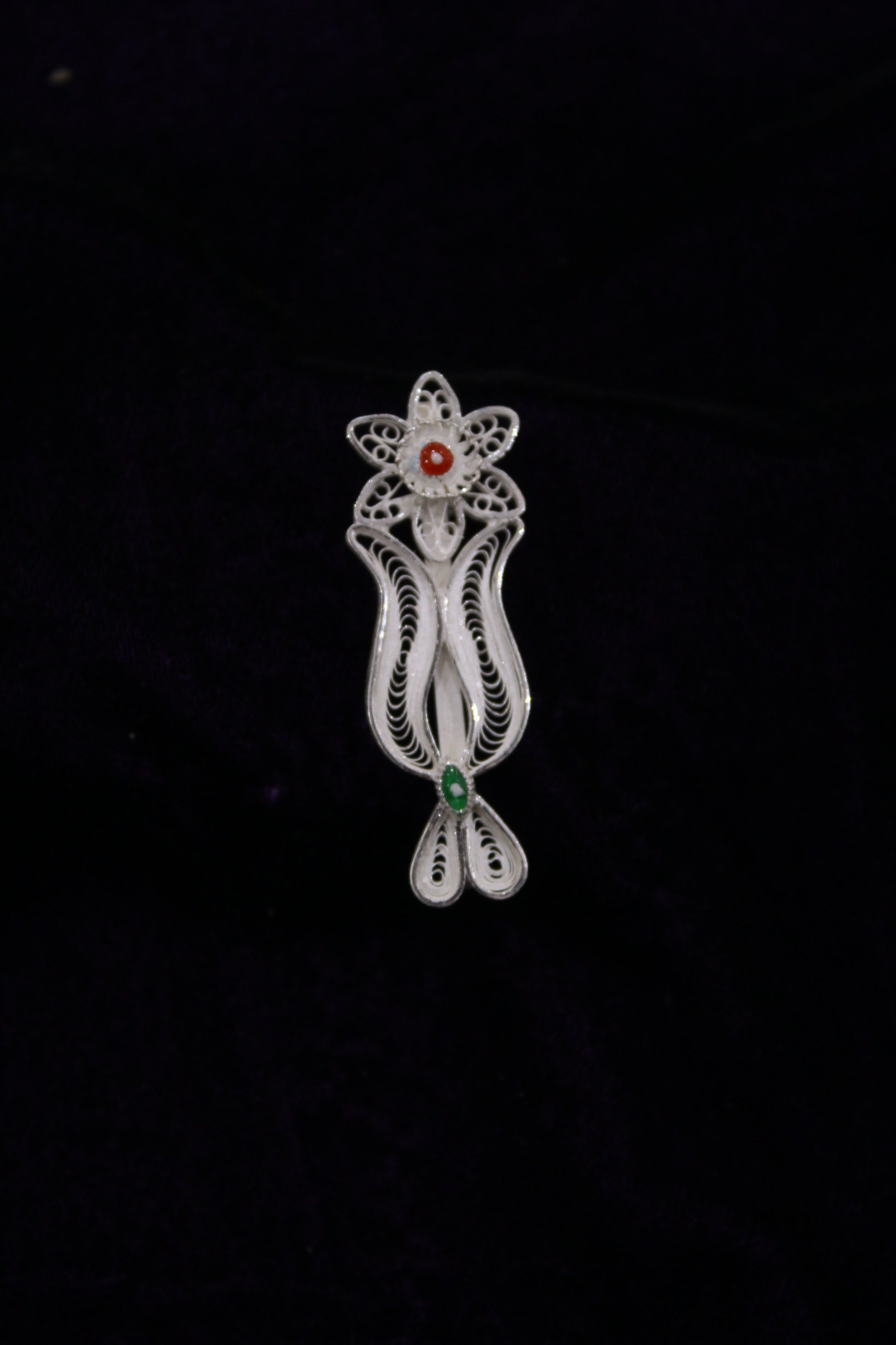 Tilak Designer Silver Filigree Saree Pin – IndianVillèz