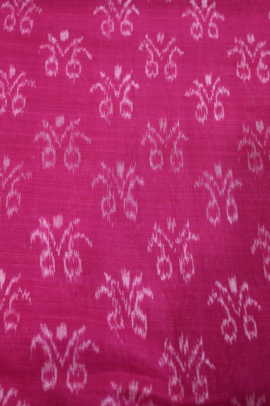 Rani Pink Sambalpuri Ikat Cotton Fabric
