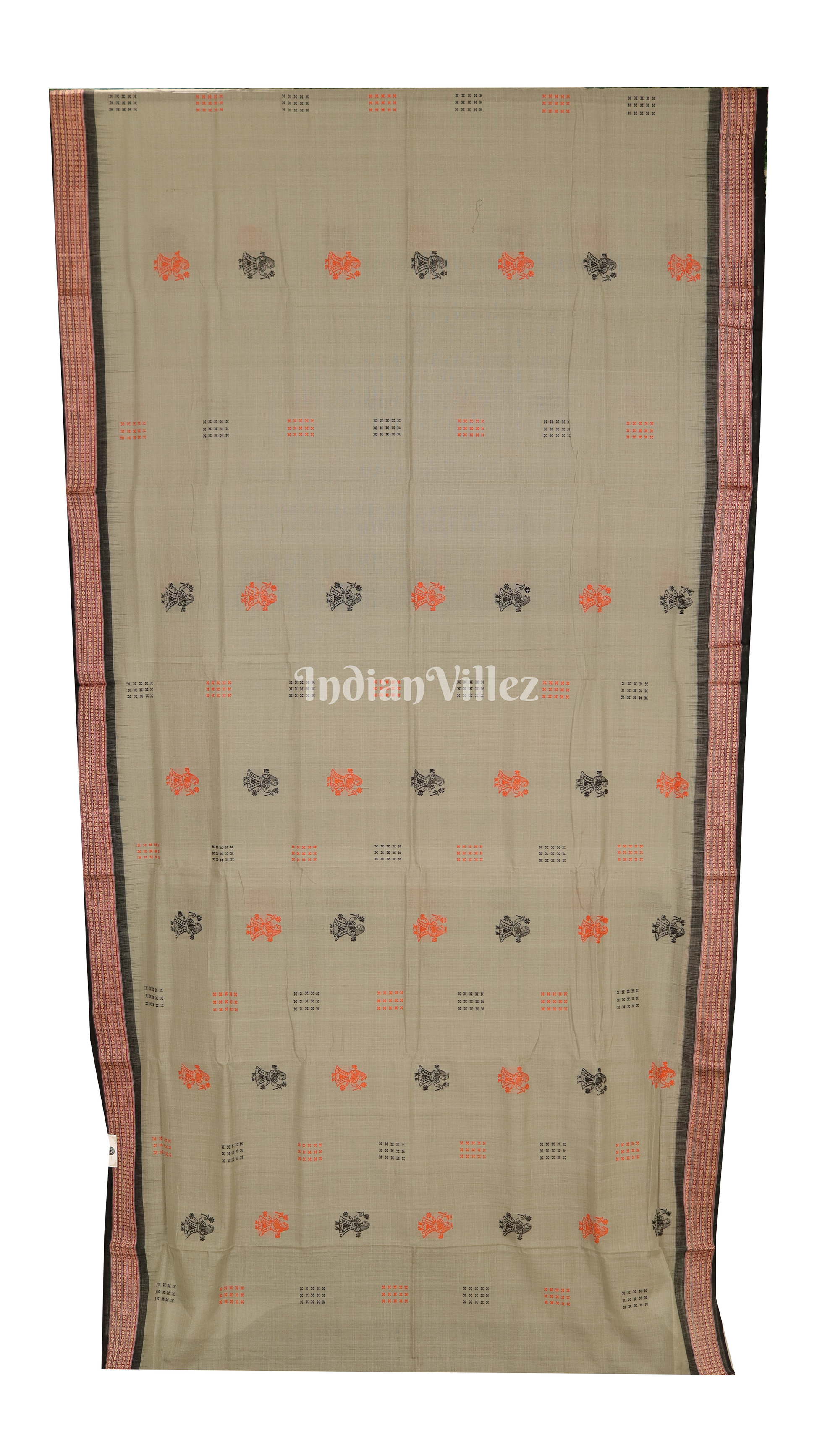 Grey Odisha Handloom Bomkai Cotton Saree 