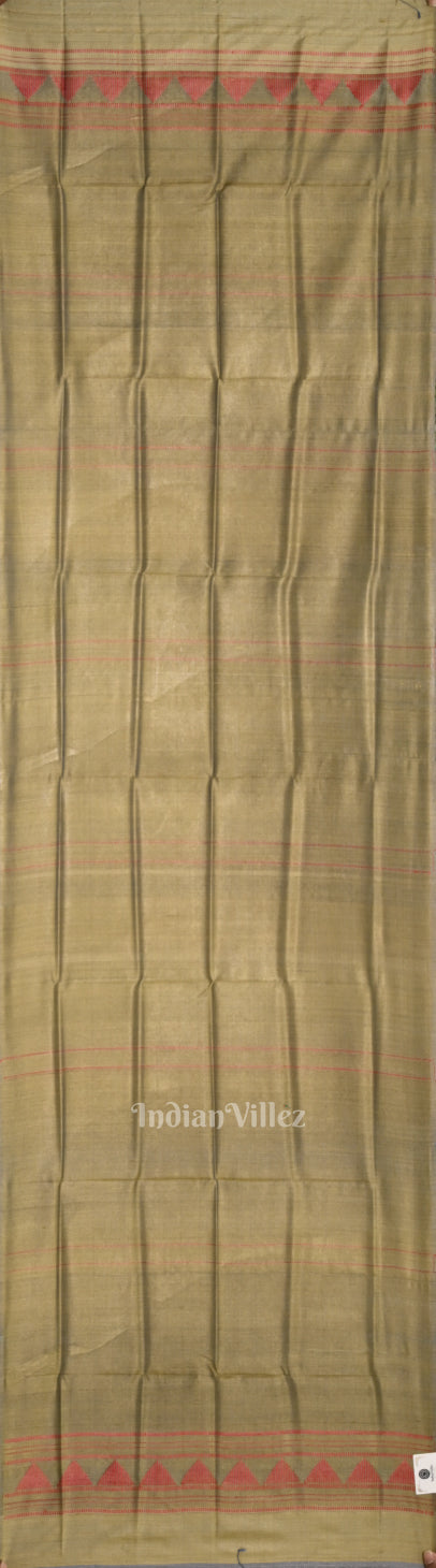 Olive Green Pure Gopalpur Tussar Silk Stole 