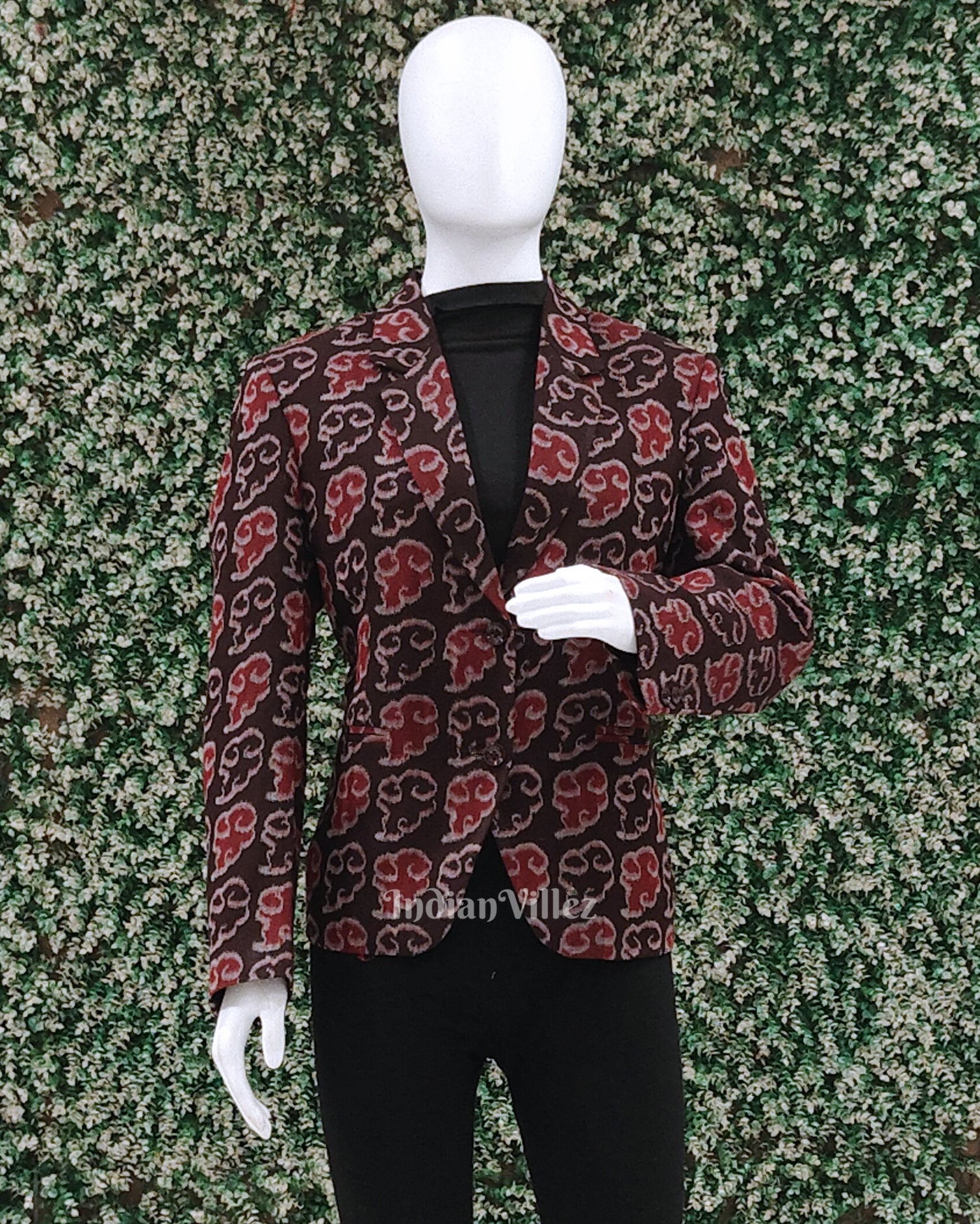 Coffee Brown Odisha Ikat Women's Designer Blazer 