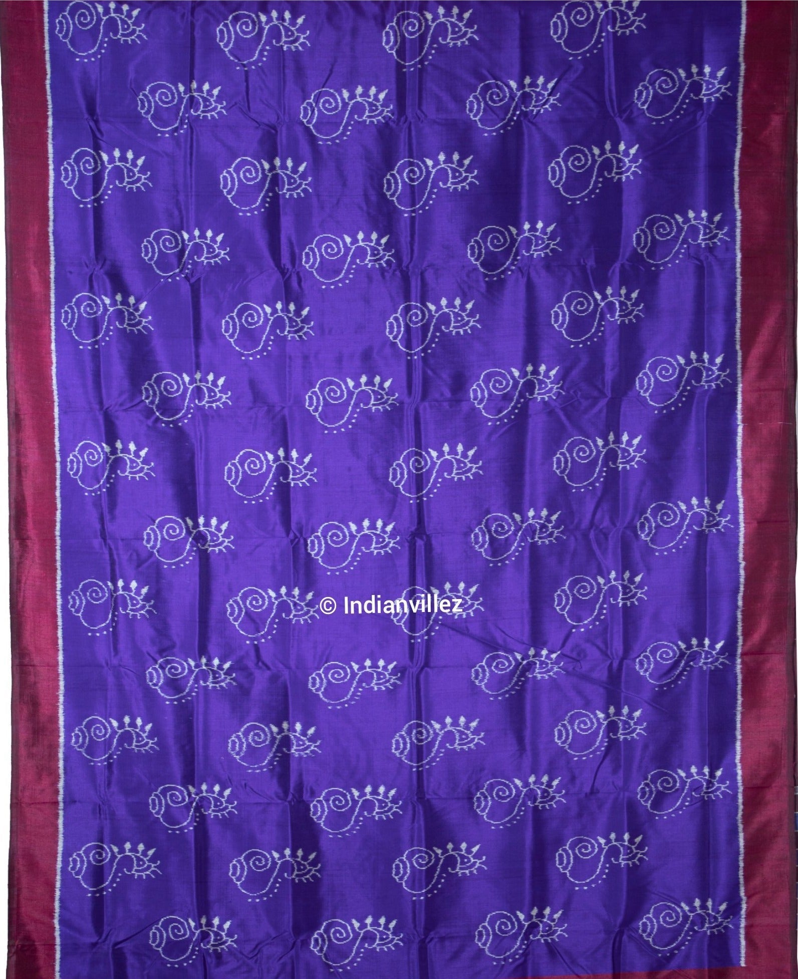 Sankha Naada contemporary Odisha Ikat Handloom Silk Saree- IndianVillez