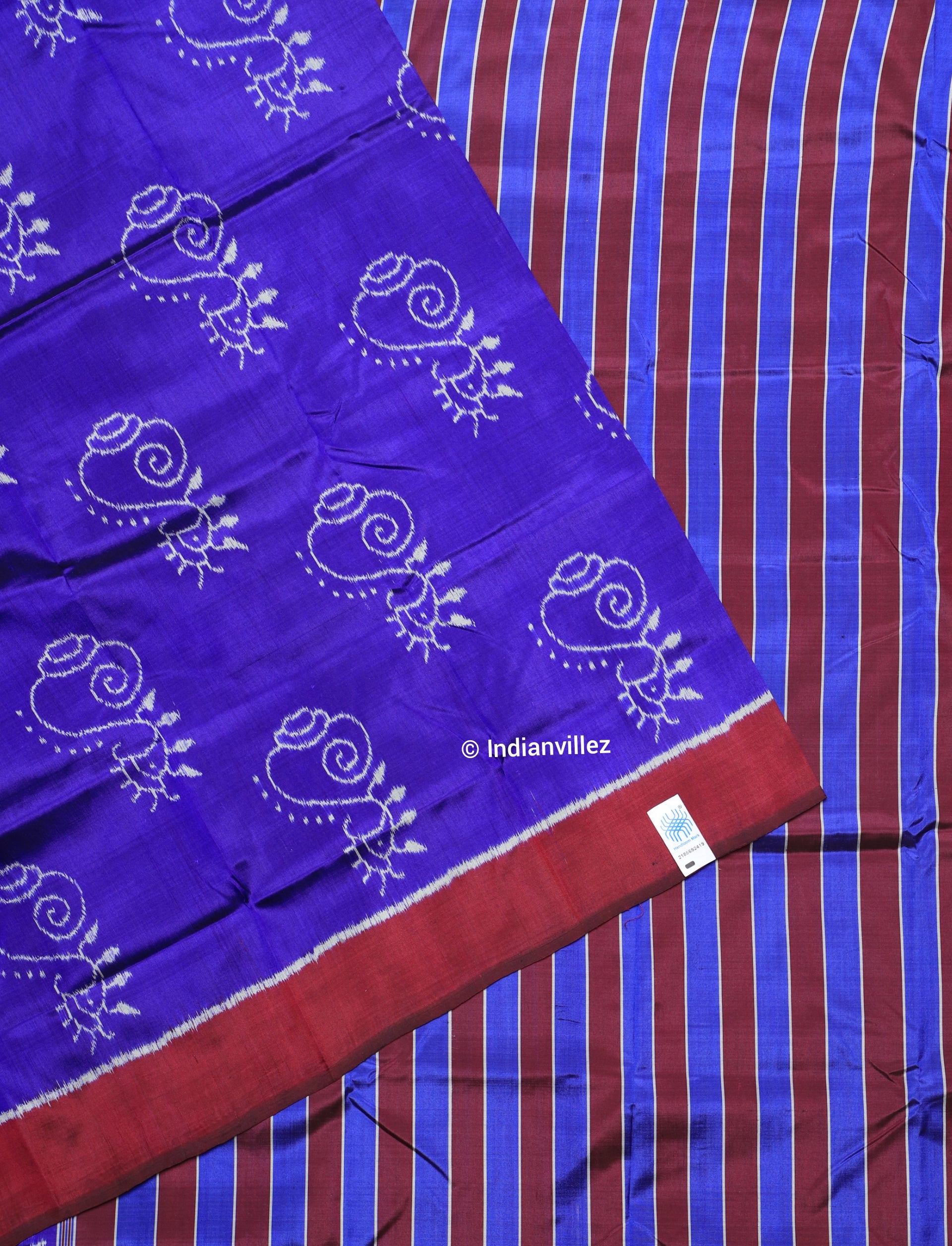 Sankha Naada contemporary Odisha Ikat Handloom Silk Saree- IndianVillez