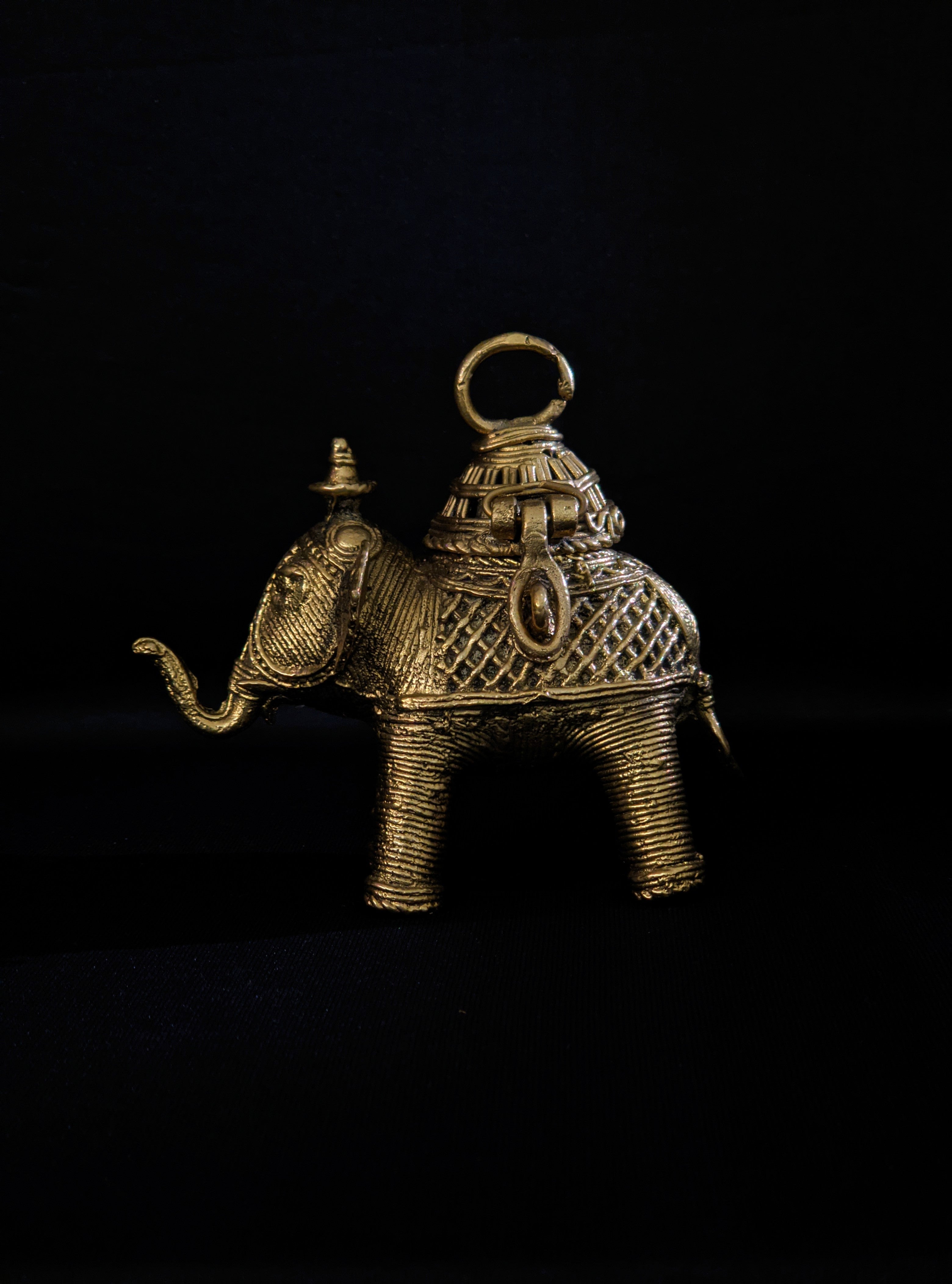 Brass Dhokra Elephant Box