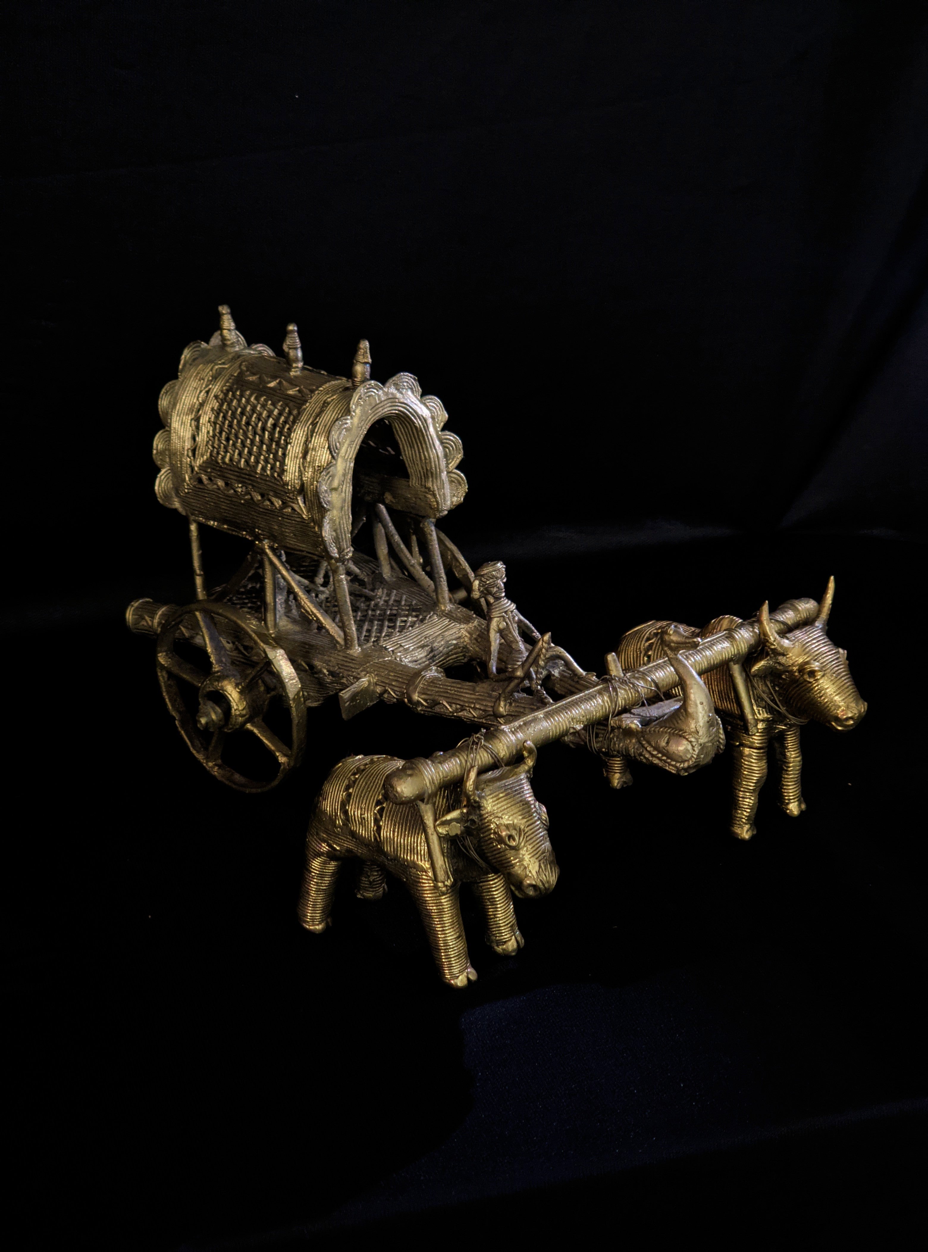 Dhokra Bullock Cart Brass Meta Craft