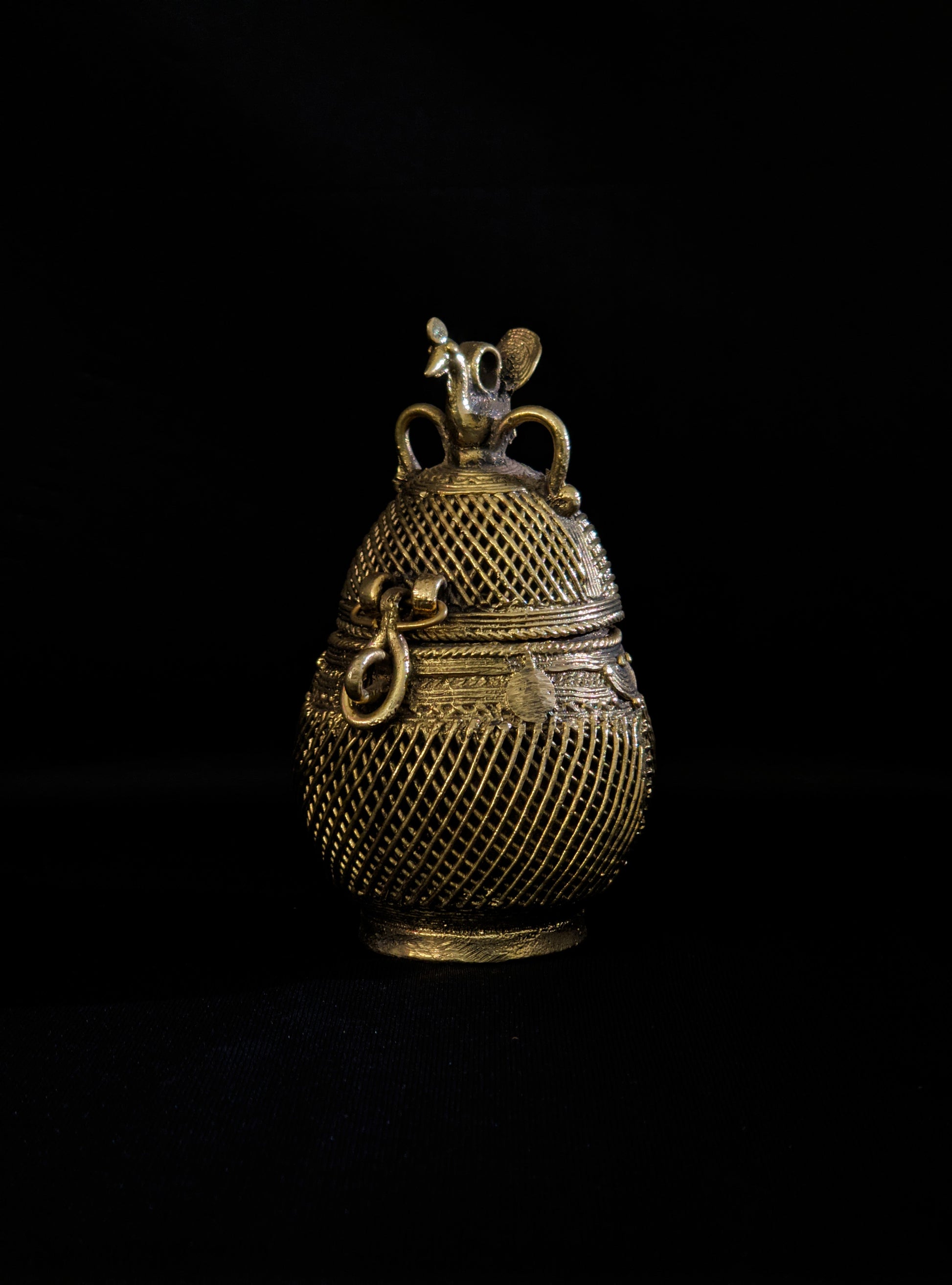 Handmade Dhokra Coconut Box (Small)