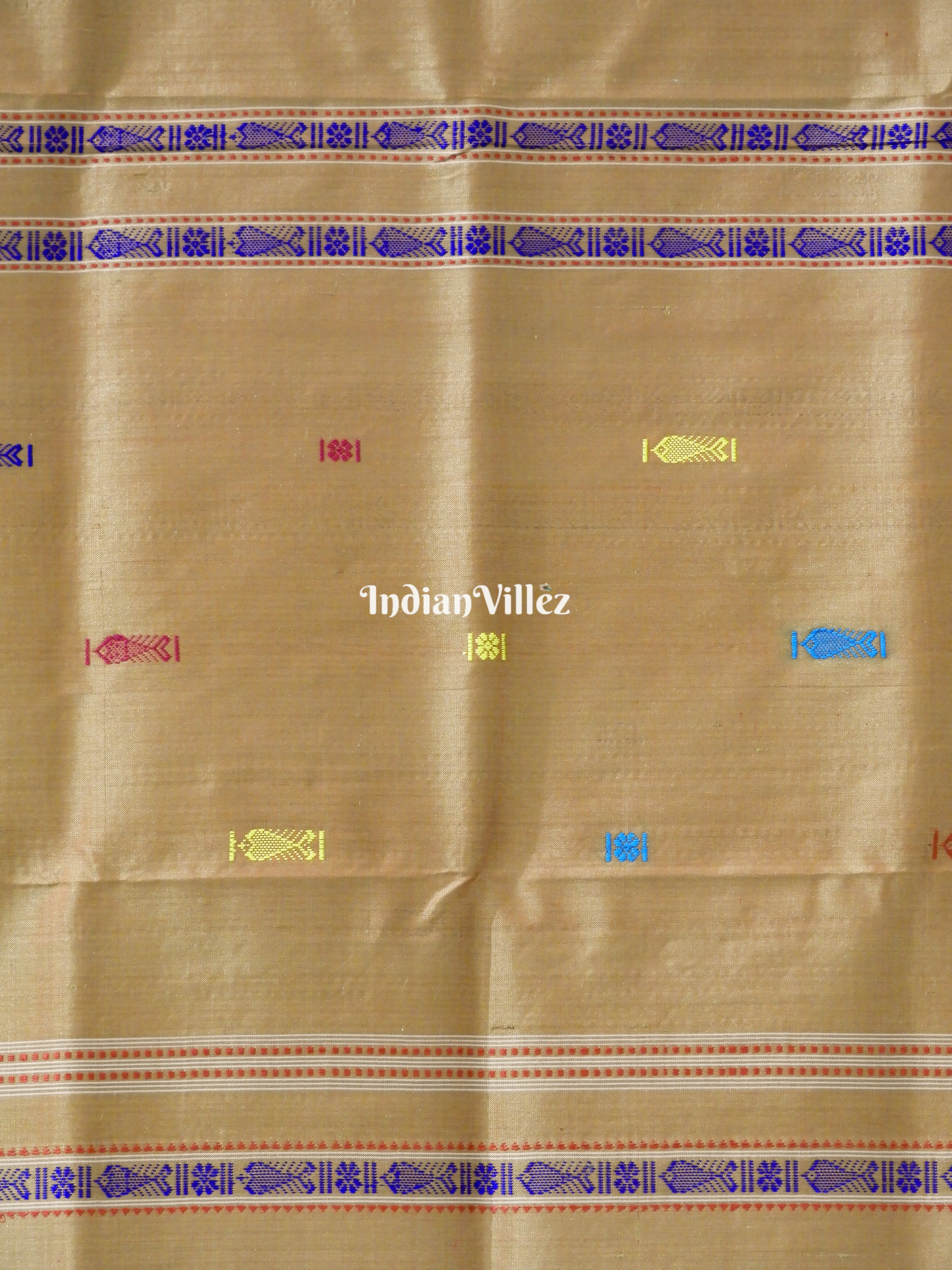 Bronze  Habaspuri Inspired Contemporary  Bomkai Sambalpuri  Silk Saree
