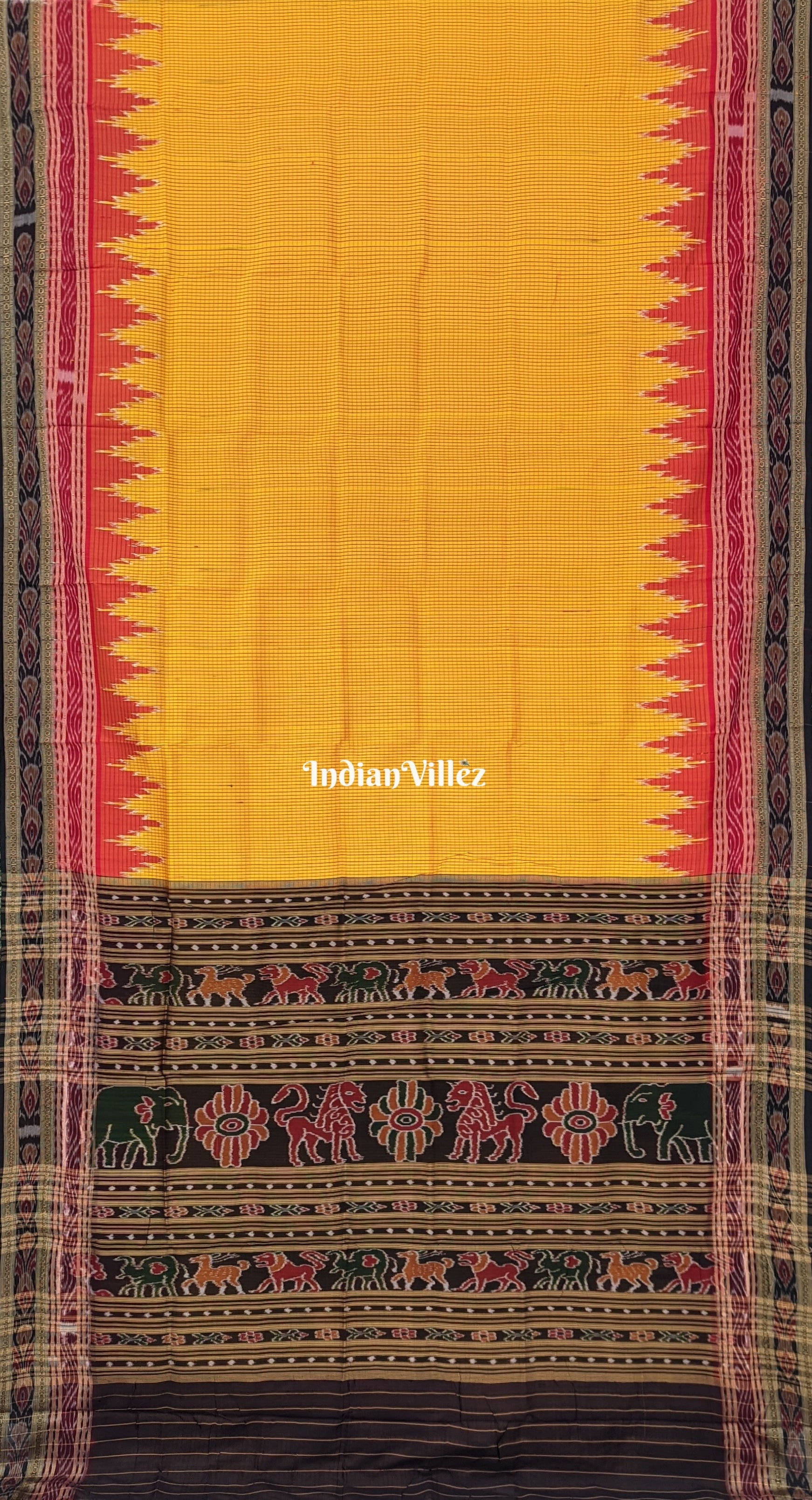 Yellow Odisha Handloom Sachipar Khandua Silk Saree