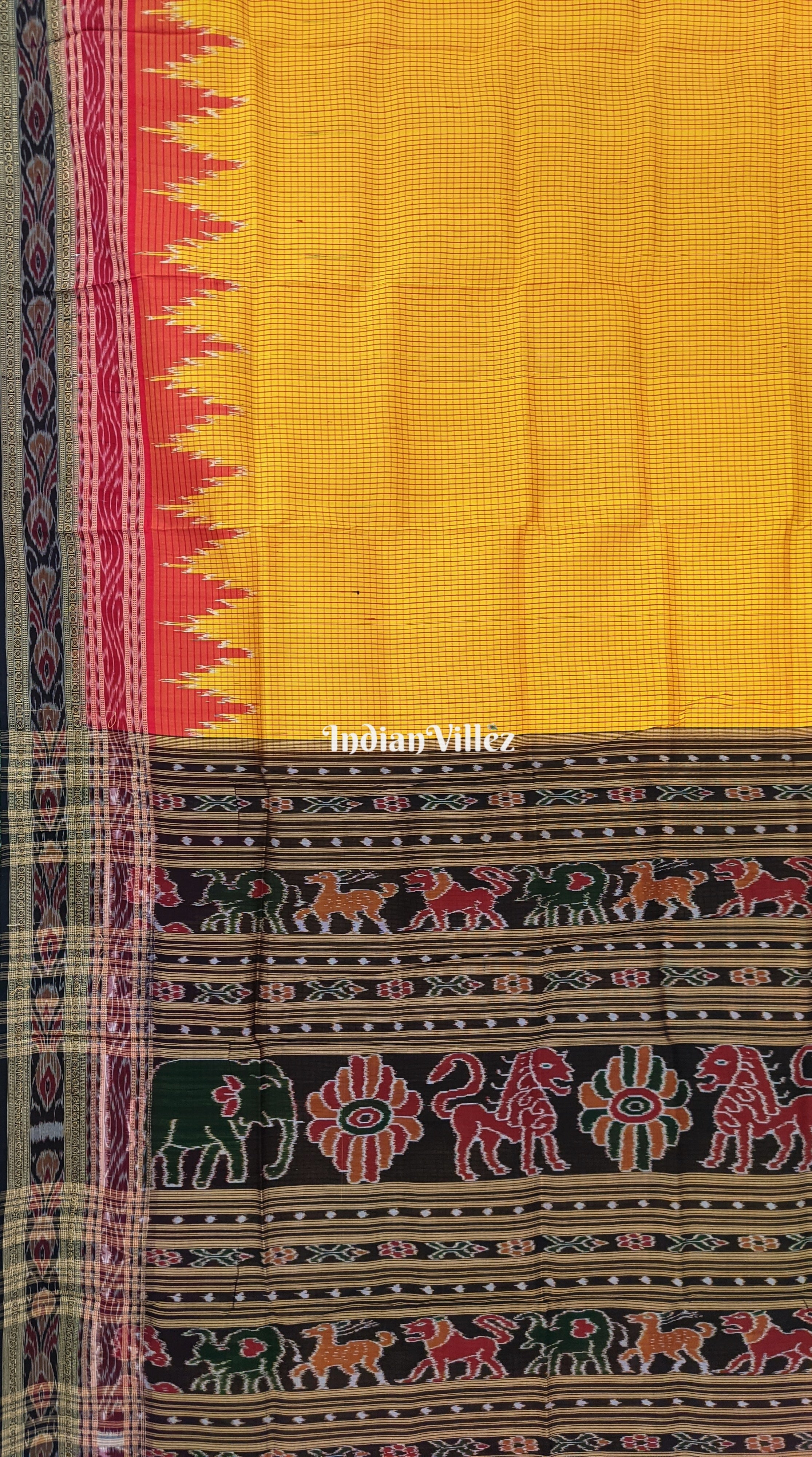 Yellow Odisha Handloom Sachipar Khandua Silk Saree