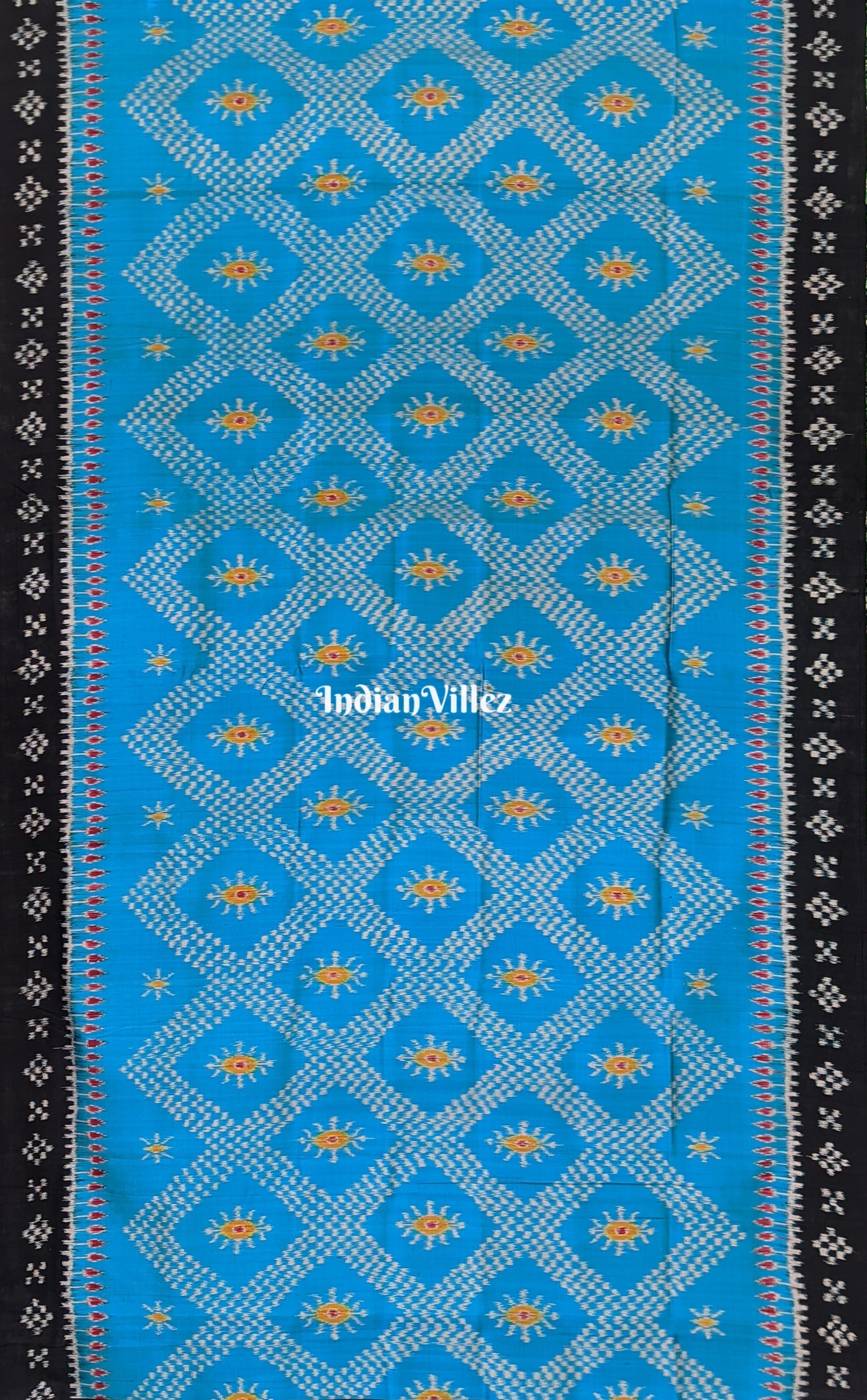 Sky Blue Pasapalli Border Contemporary Tarabali Silk Saree