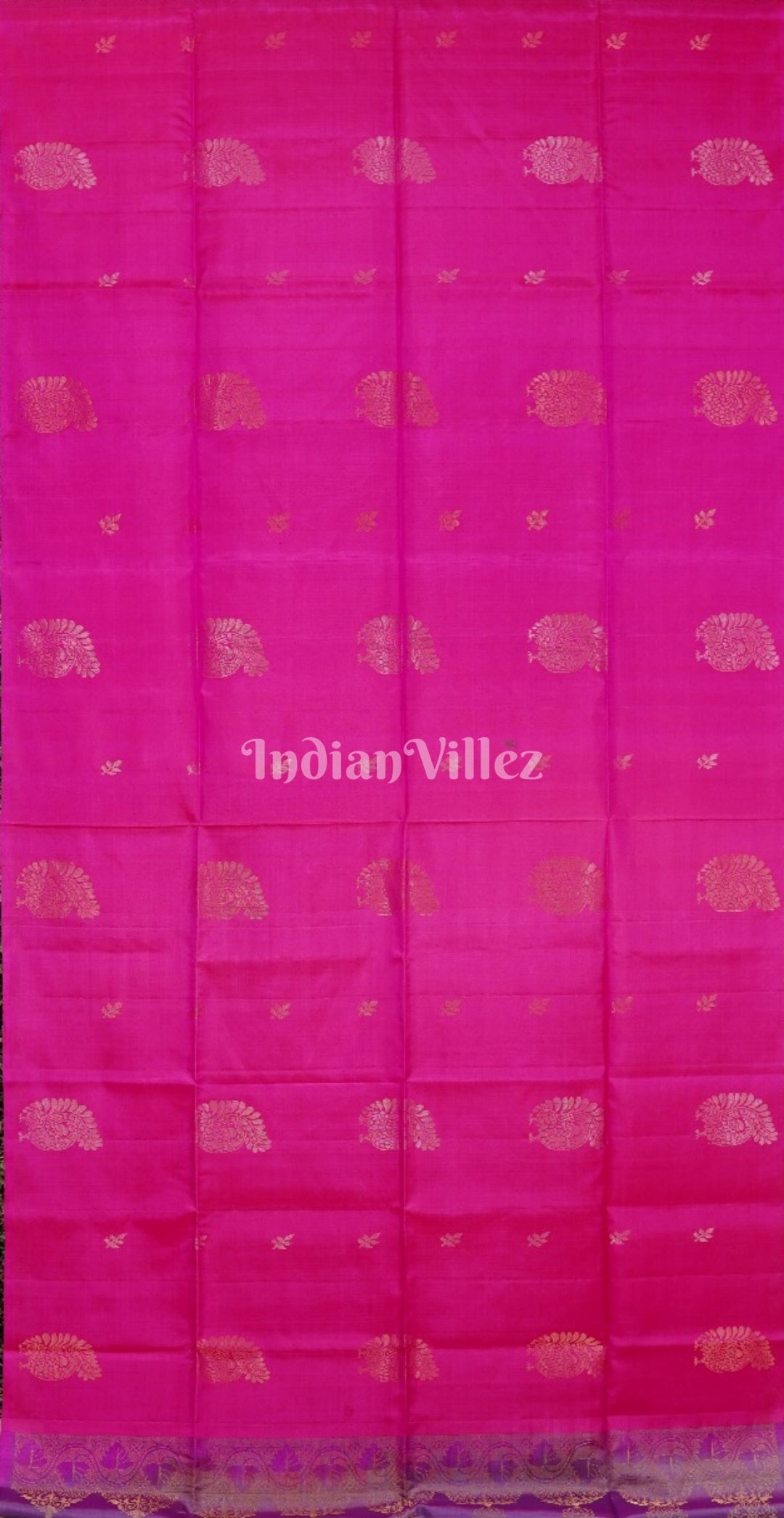 Pink With Lavender Pure Kanjivaram Silk Saree 