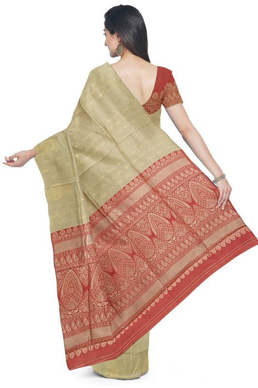 Golden Yellow Kanjivaram Soft Silk Saree
