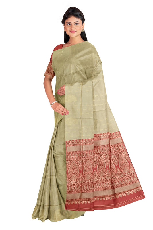 Golden Yellow Kanjivaram Soft Silk Saree