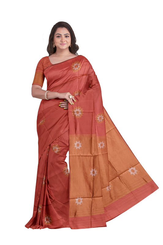 Peach Kanjivaram Soft Silk Saree