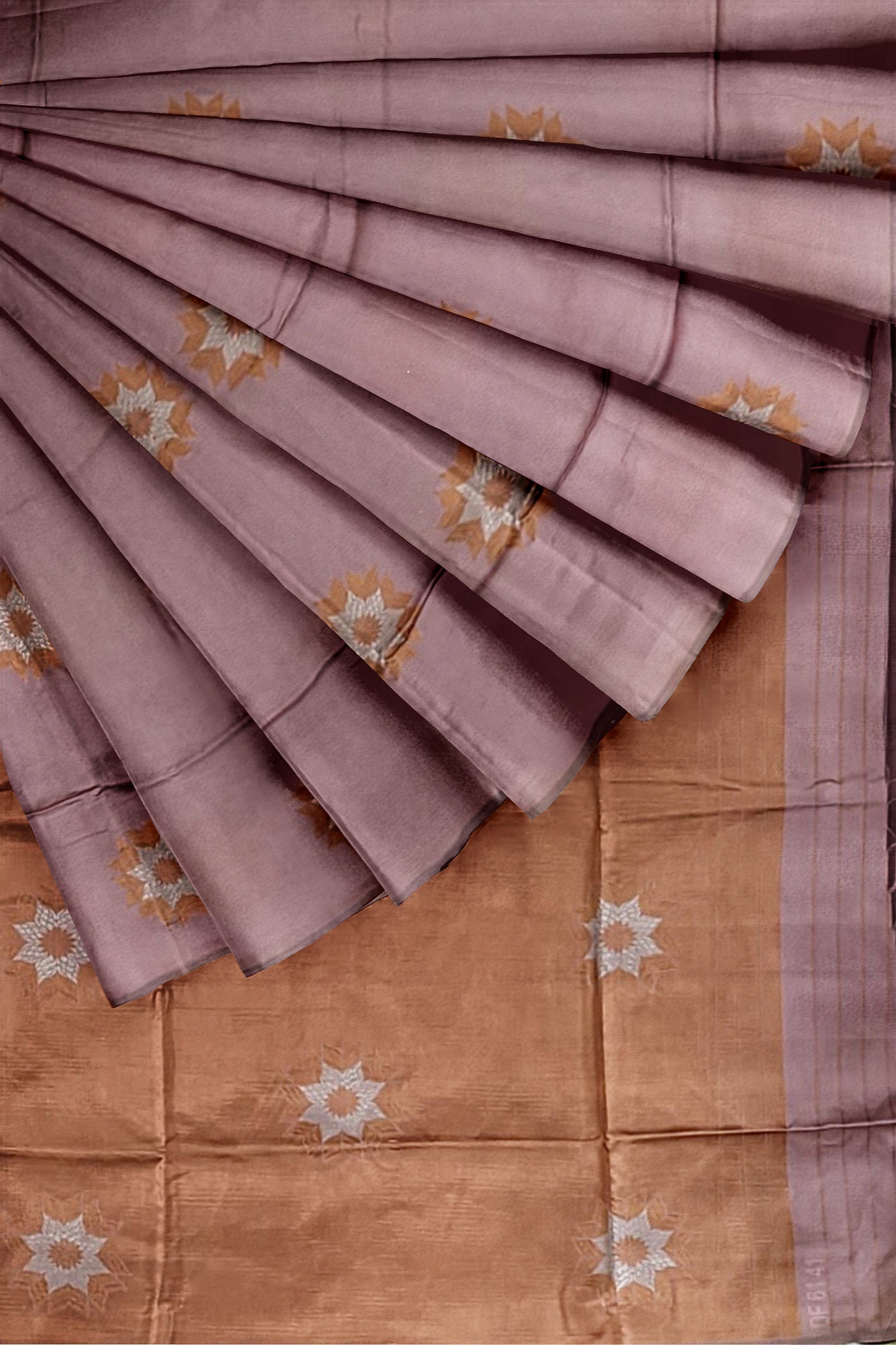 Light Coral With Copper Kanjivaram Soft Silk Saree