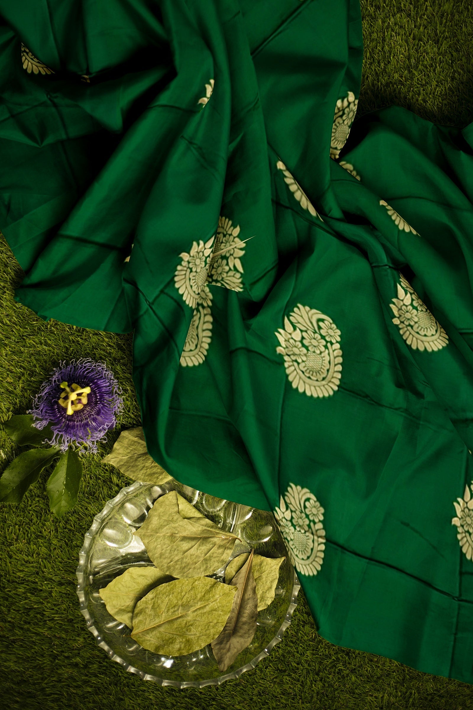 Green Black Kanjivaram Soft Silk Saree