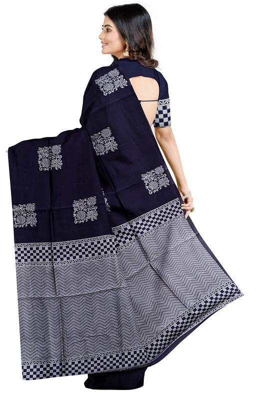 Royal Blue Silver Kanjivaram Soft Silk Saree