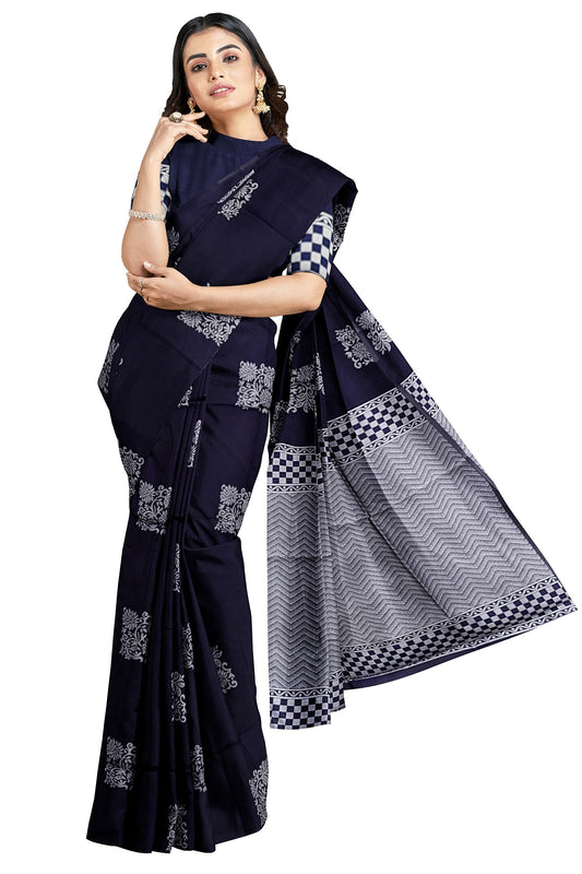 Black Silver Kanjivaram Soft Silk Saree