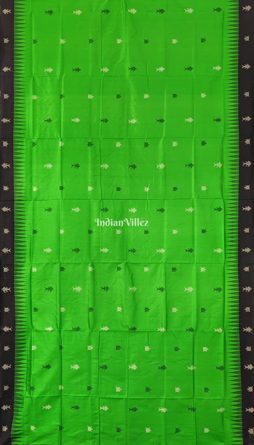 Green Habaspuri Inspired Contemporary Bomkai Silk Saree