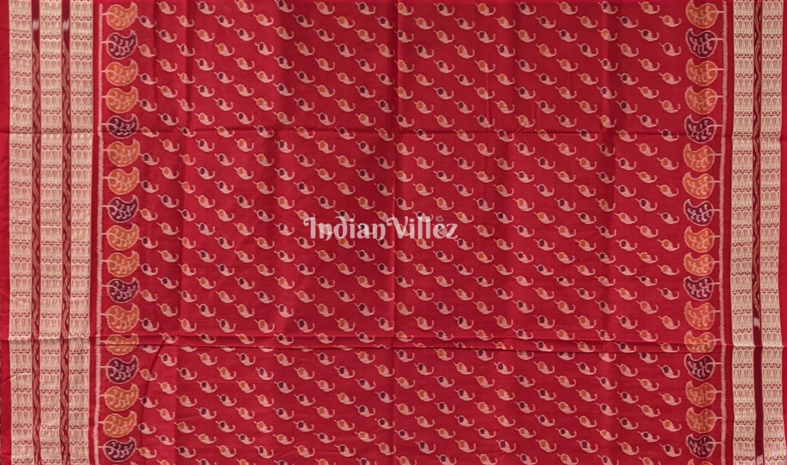 Blue Base Peacock & Doll Design Sambalpuri Cotton Saree
