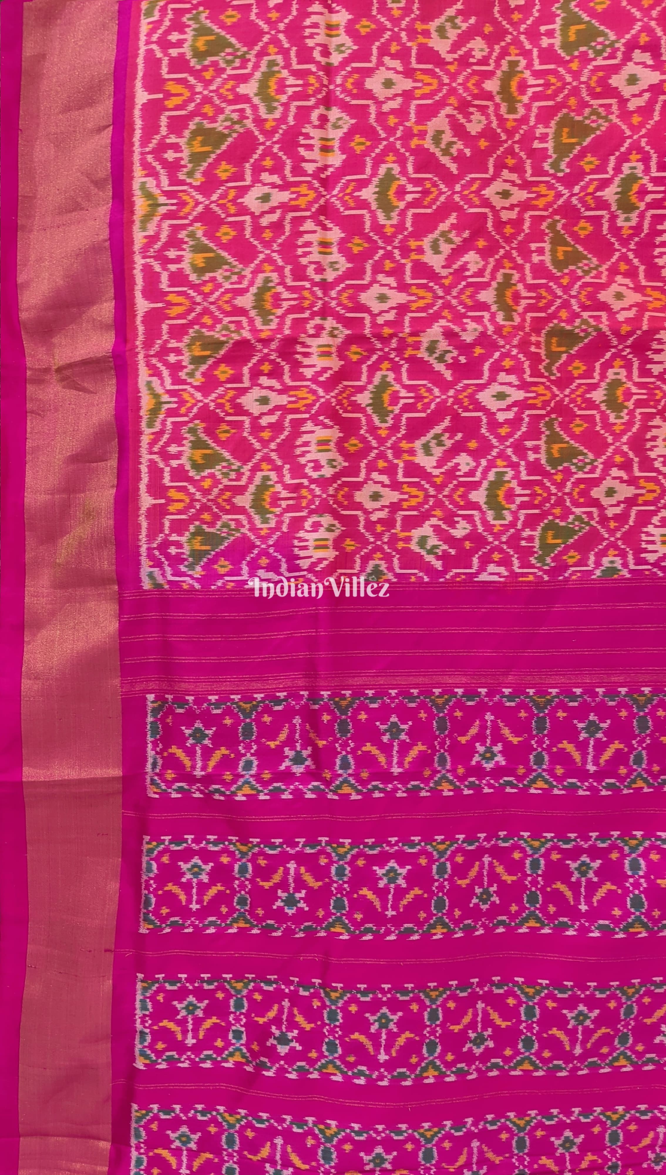 Pink Dual tone Pochampally Ikat Silk Saree
