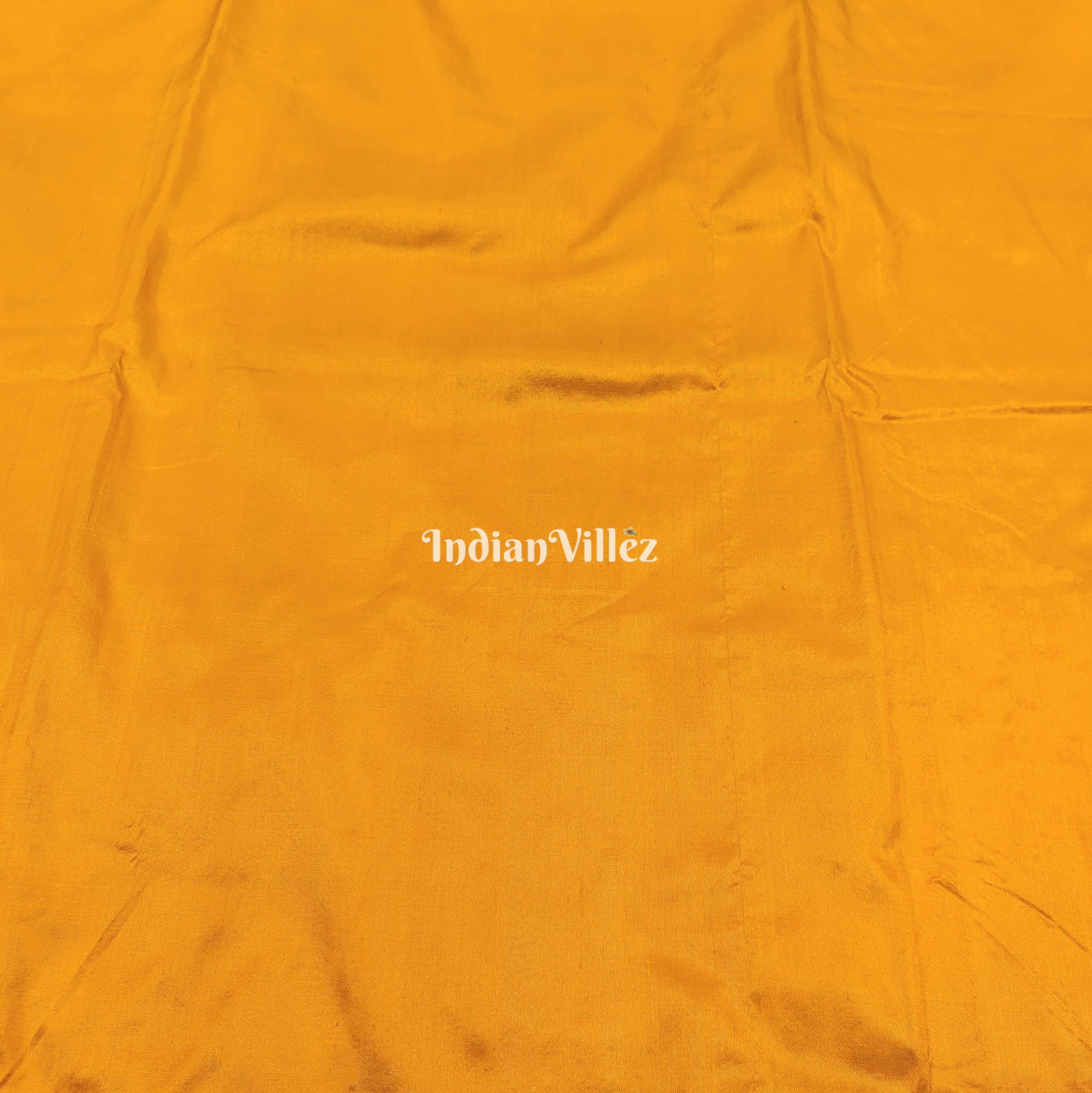 Yellow Color Odisha Ikat Pure Plain Silk Fabric