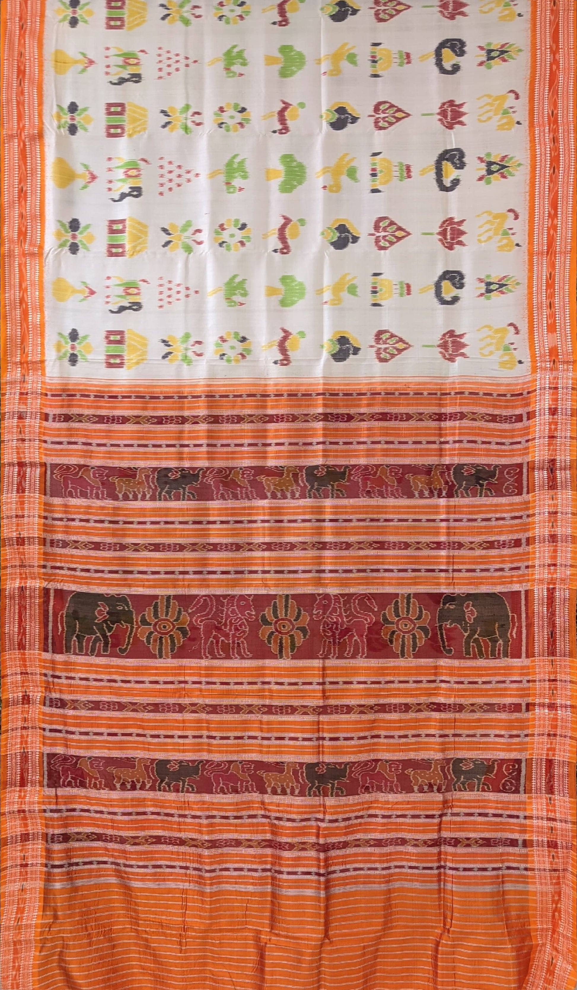 White Nabarangi Nabakothi Khandua Silk Saree
