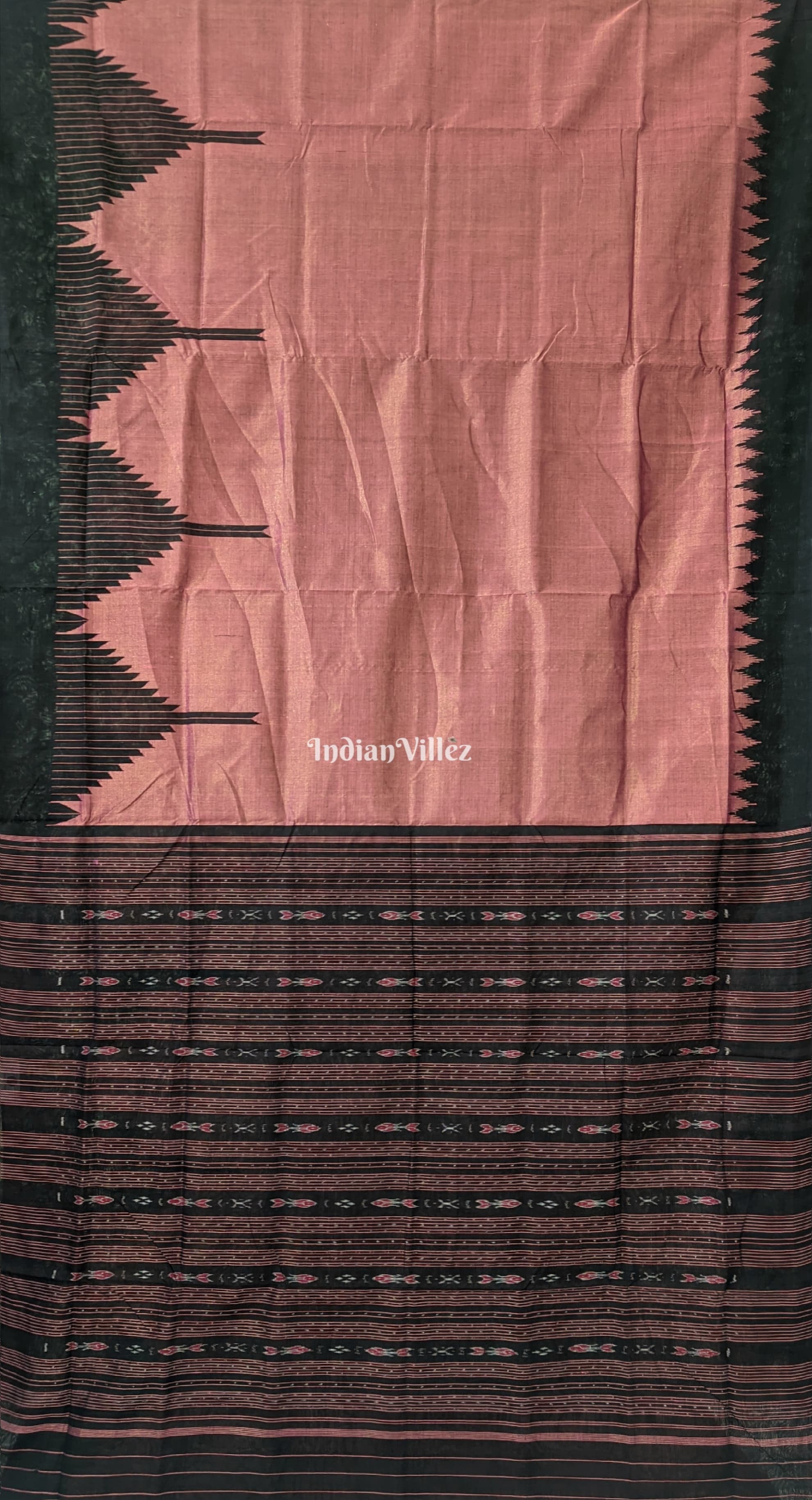 Pink Dual Tone Sambalpuri Cotton Tissue Saree