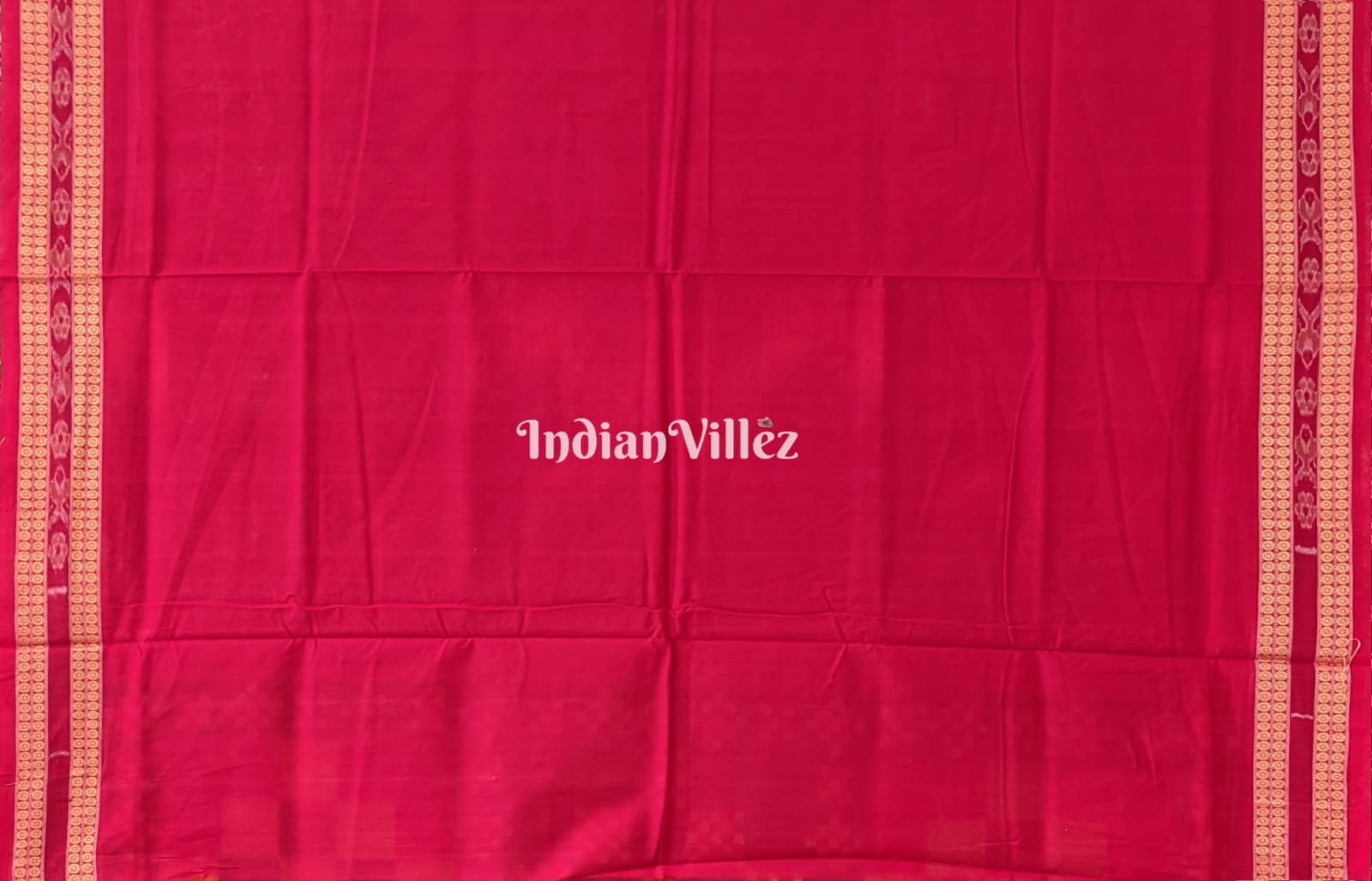 Red Yellow Sambalpuri Ikat Pasapalli Cotton Saree